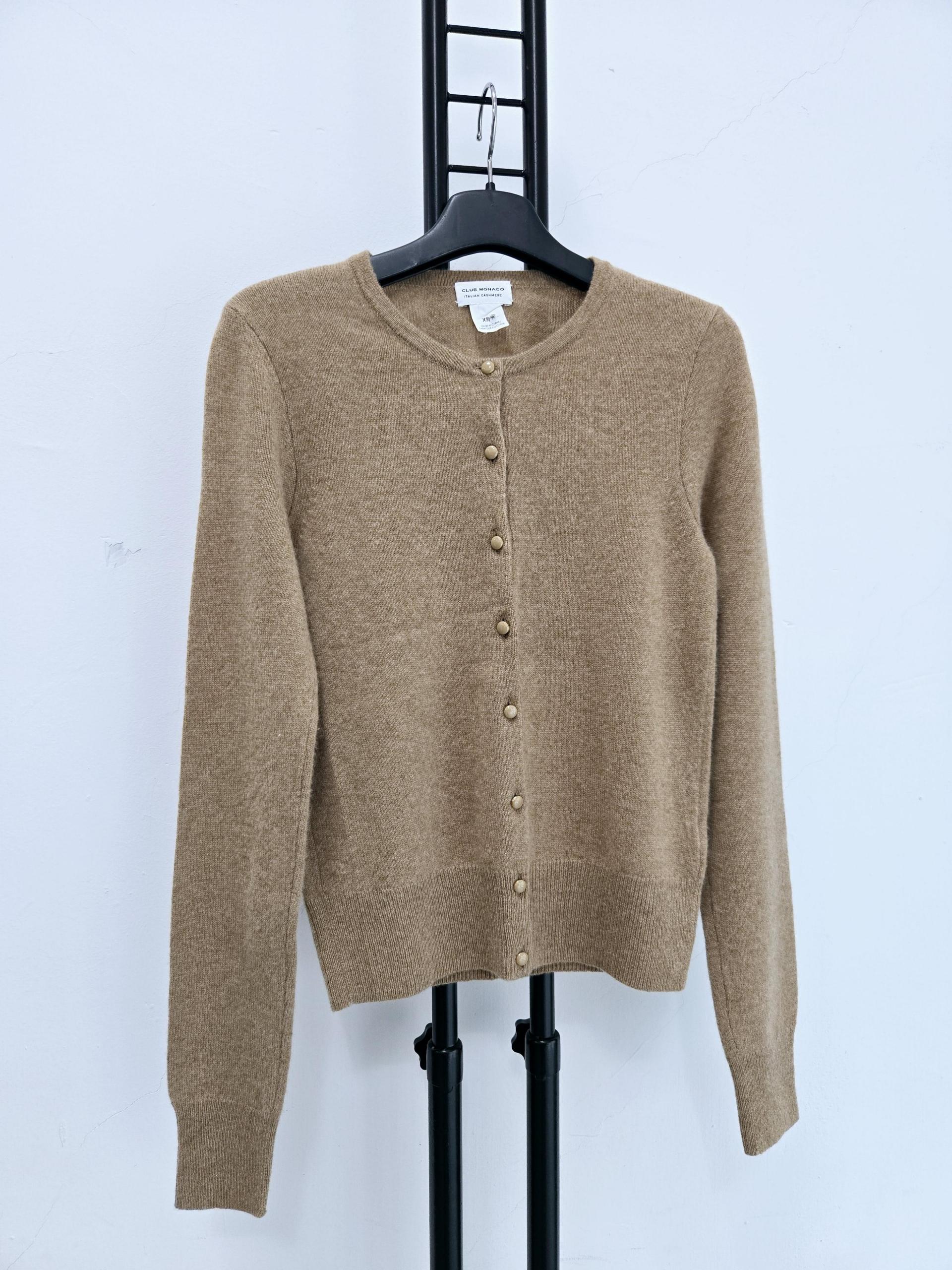 정품 클럽 모나코 CLUB MONACO 캐시미어 가디건 브라운