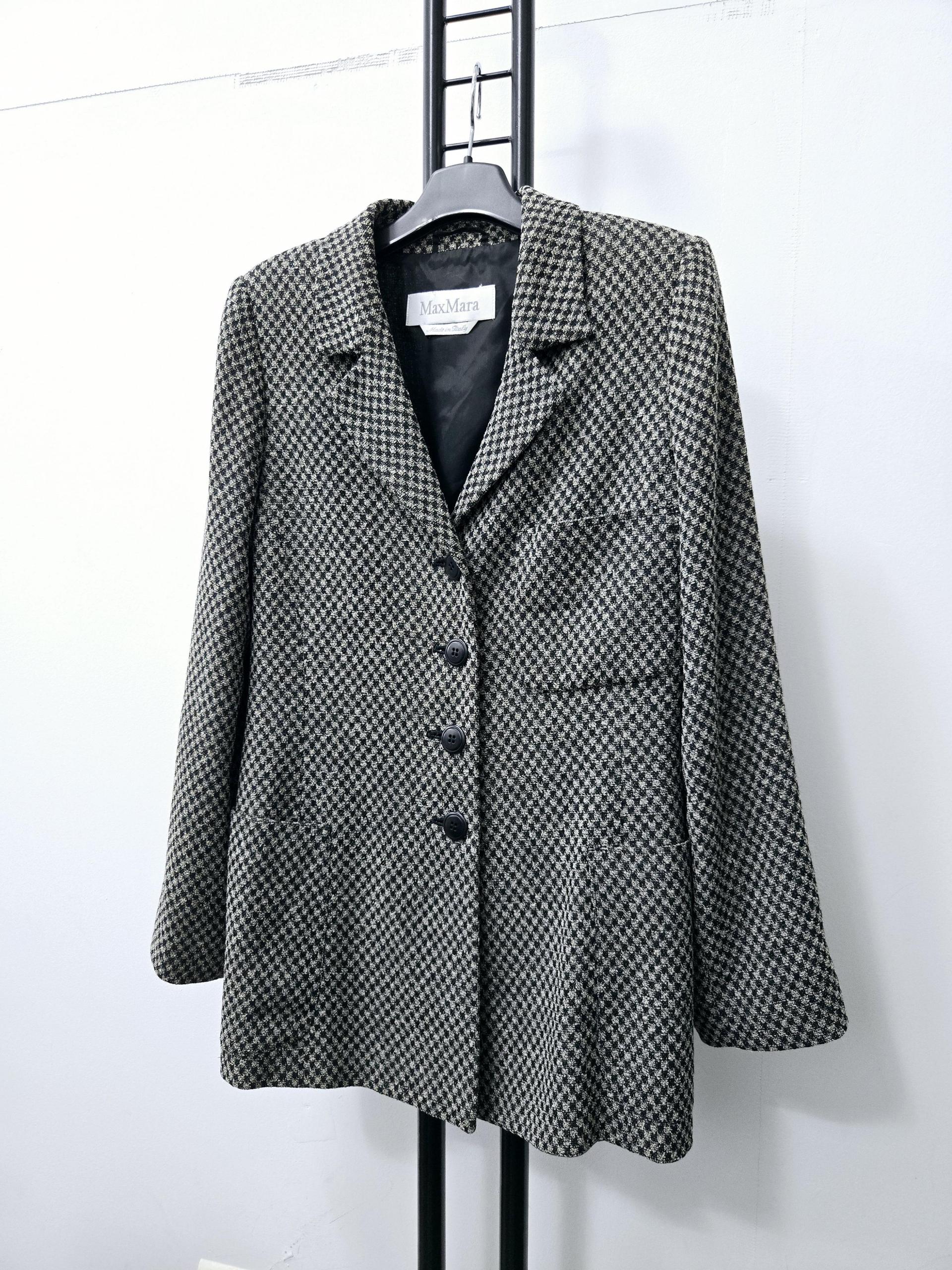정품 막스마라 MAXMARA 모 90% 체크 자켓