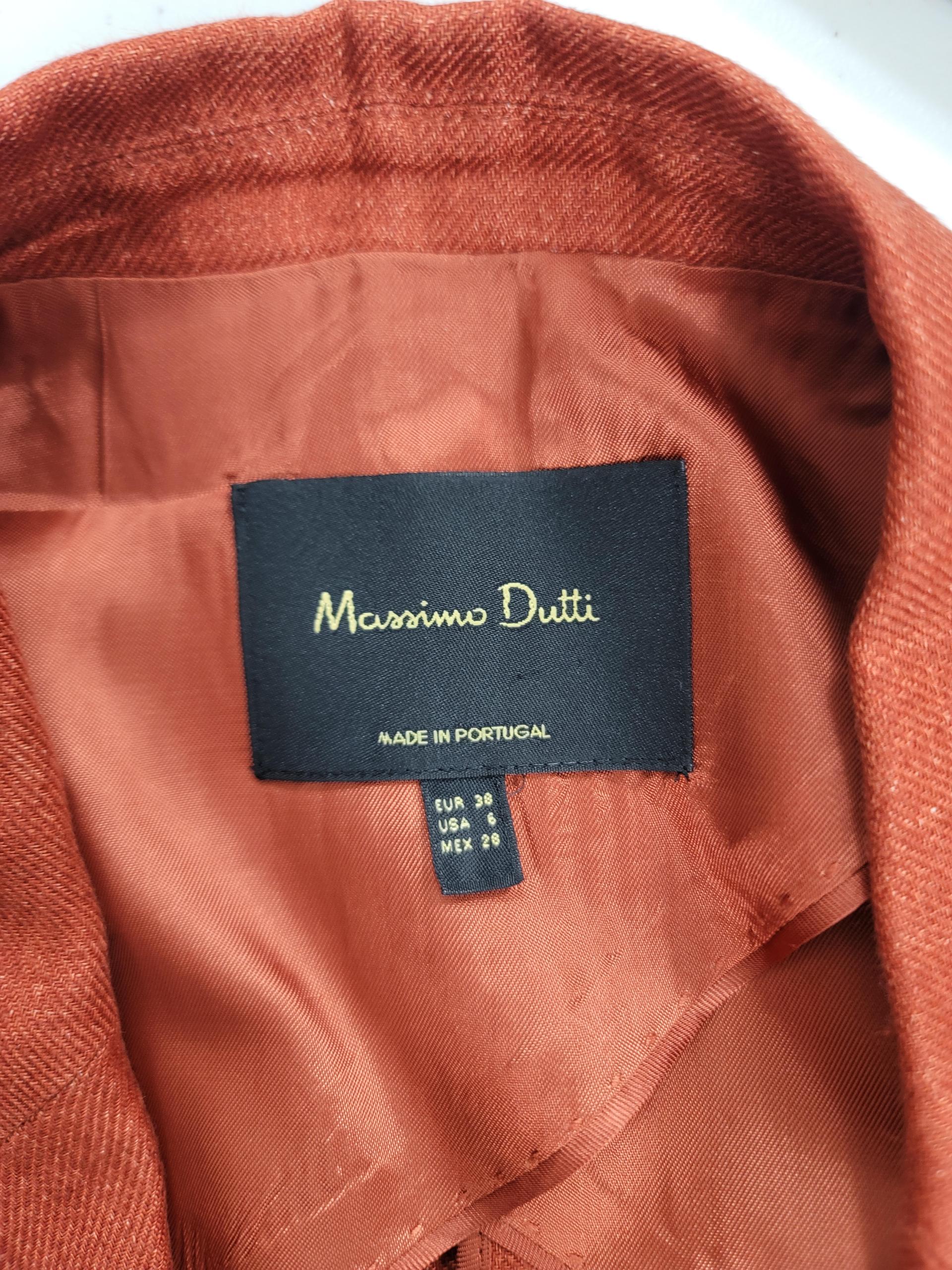 정품 마시모두띠 Marimo Dutti오렌지색 더블 브레스트 자켓