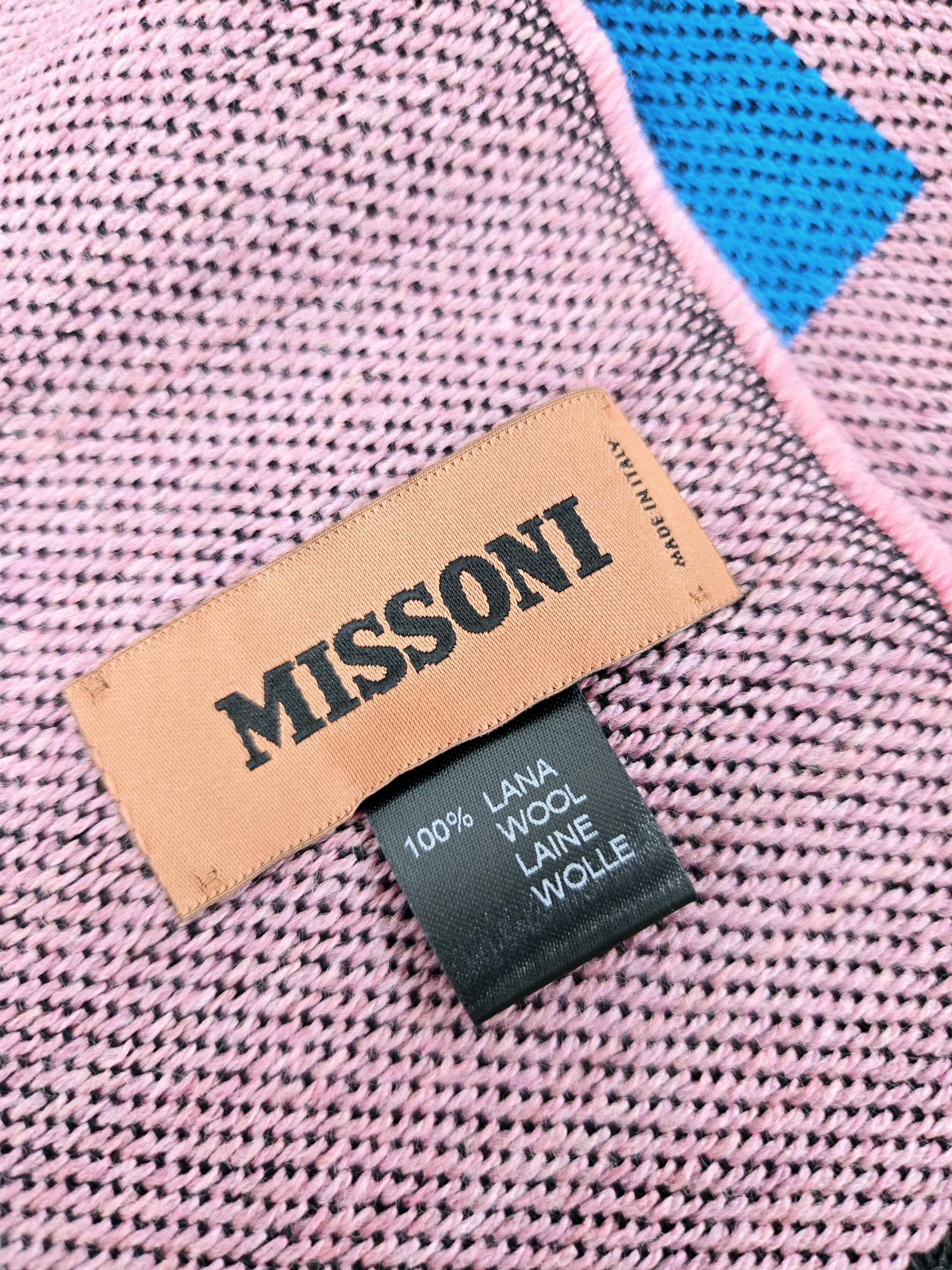 정품 미쏘니 MISSONI 라나울 100% 패턴 머플러