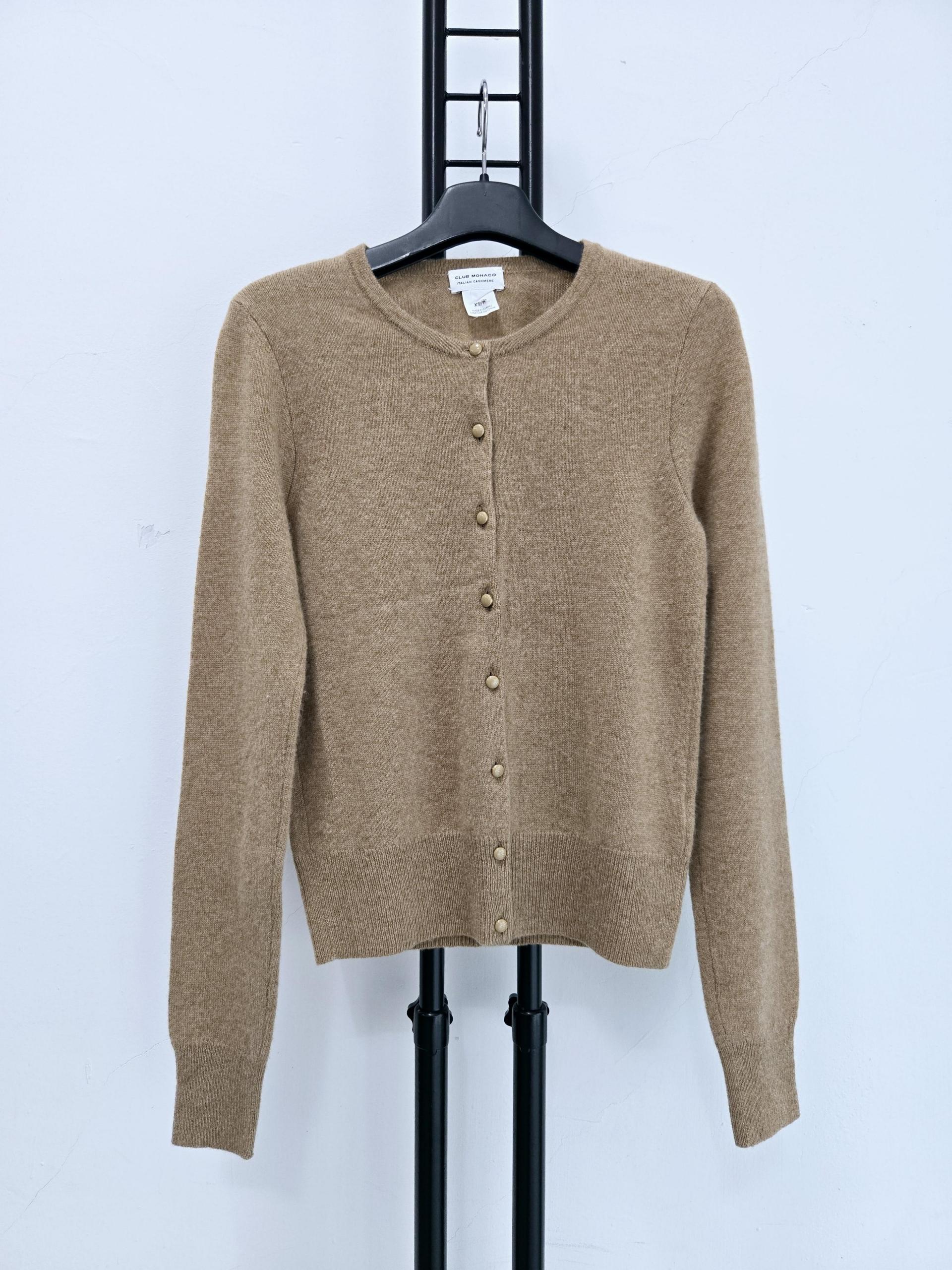 정품 클럽 모나코 CLUB MONACO 캐시미어 가디건 브라운