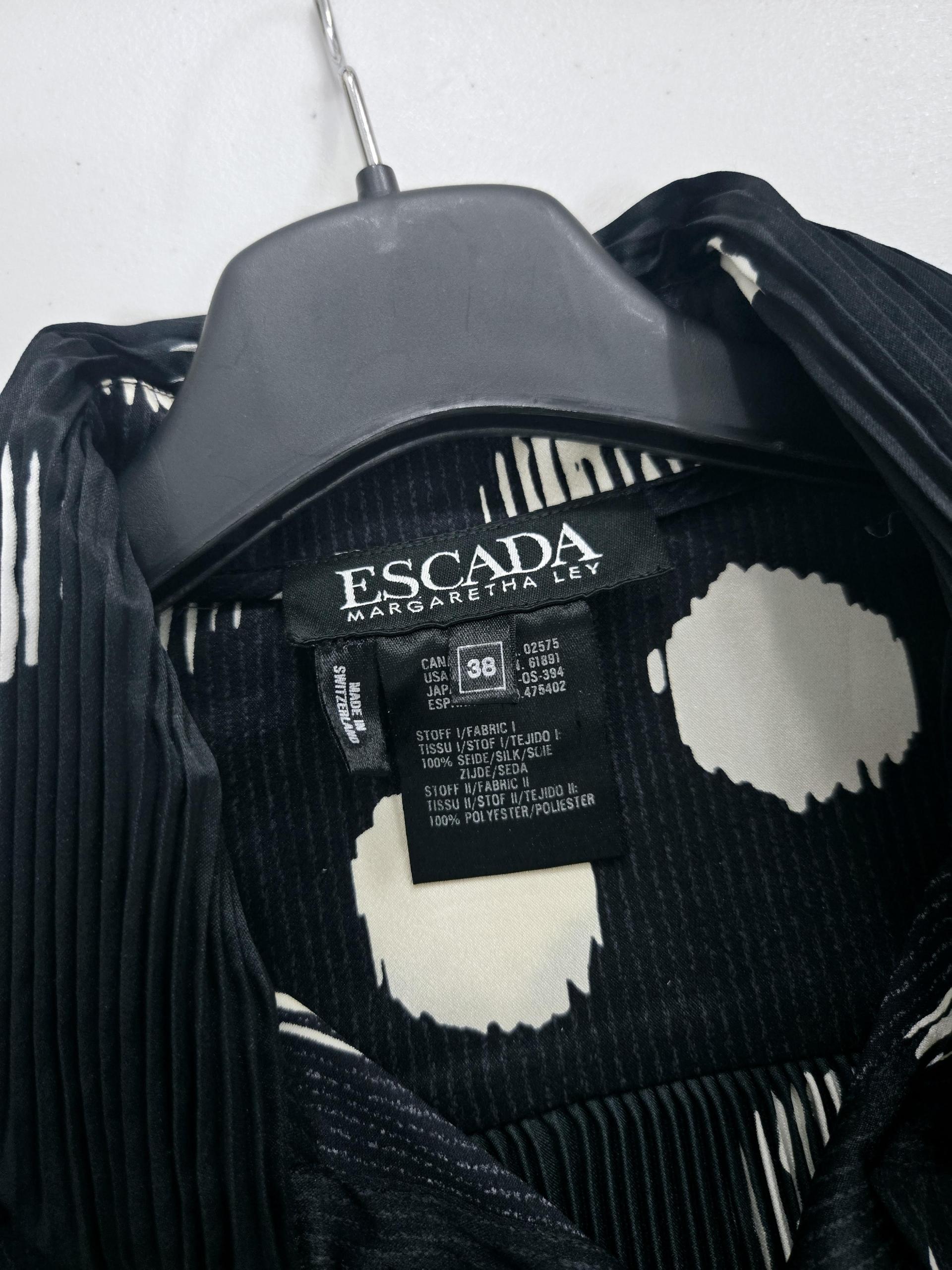 정품 에스까다 ESCADA 도트 플리츠 블라우스