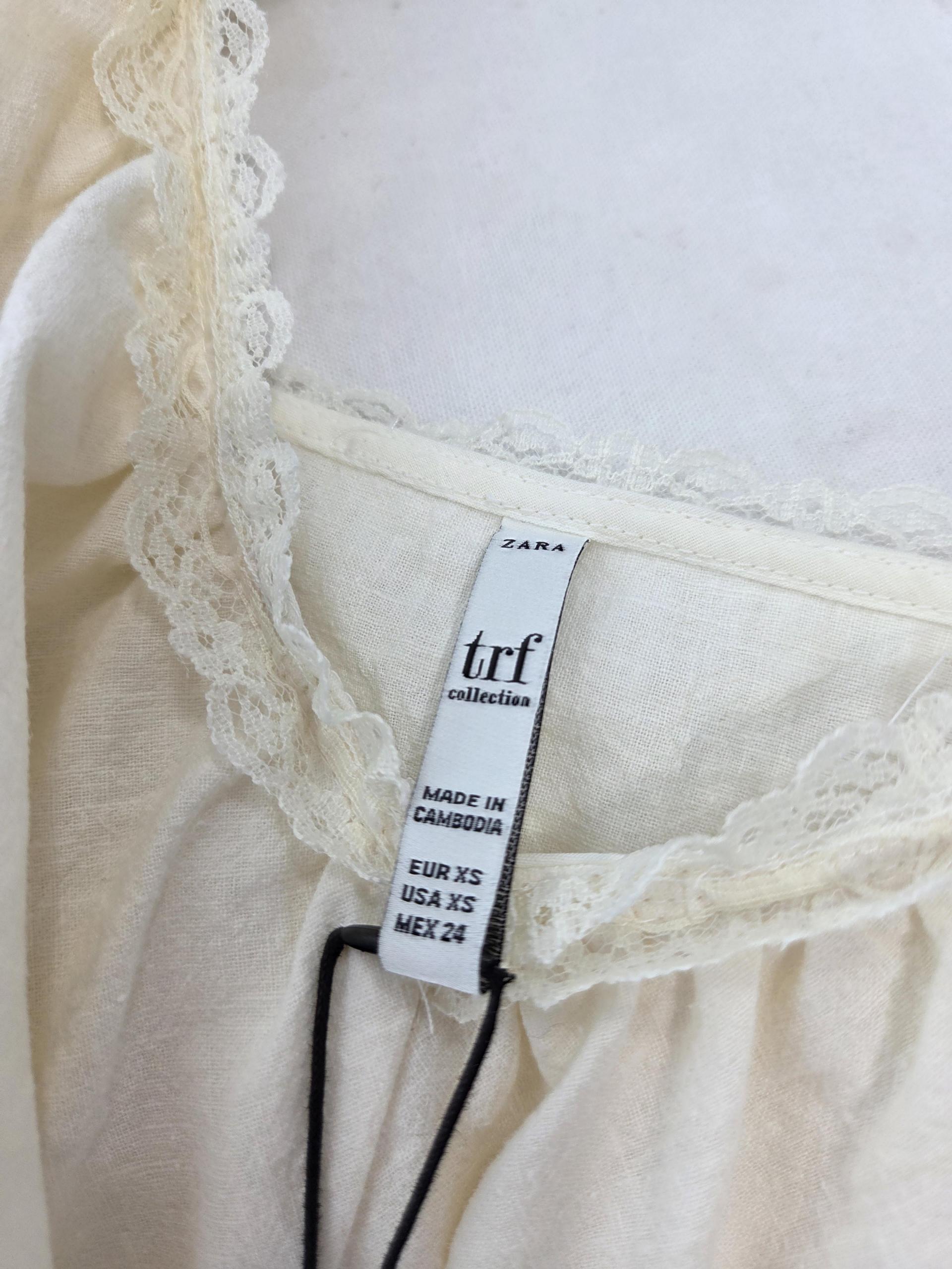 정춤 자라 ZARA 화이트 레이스 블라우스