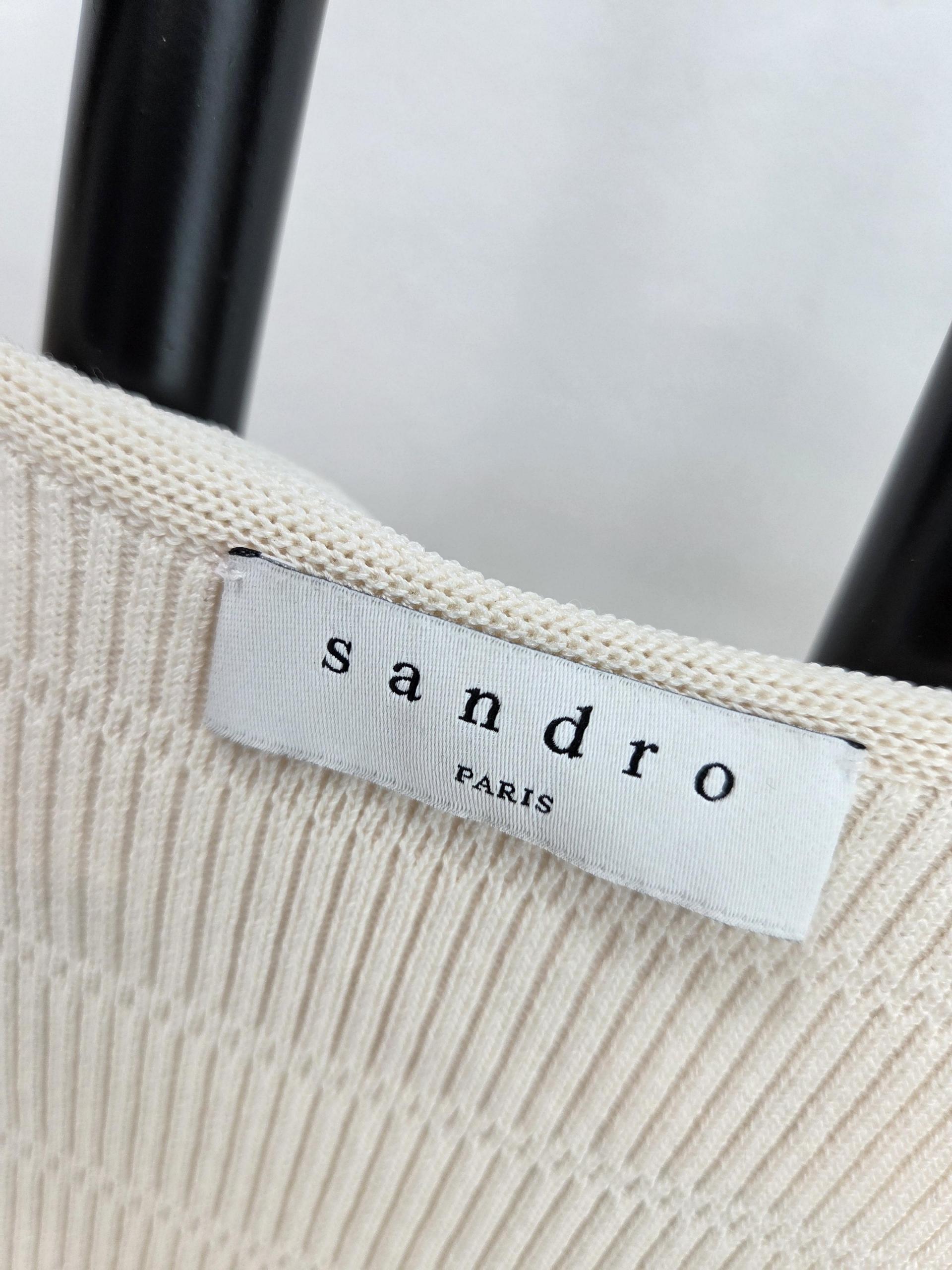정품 산드로 SANDRO 프릴 반팔 니트