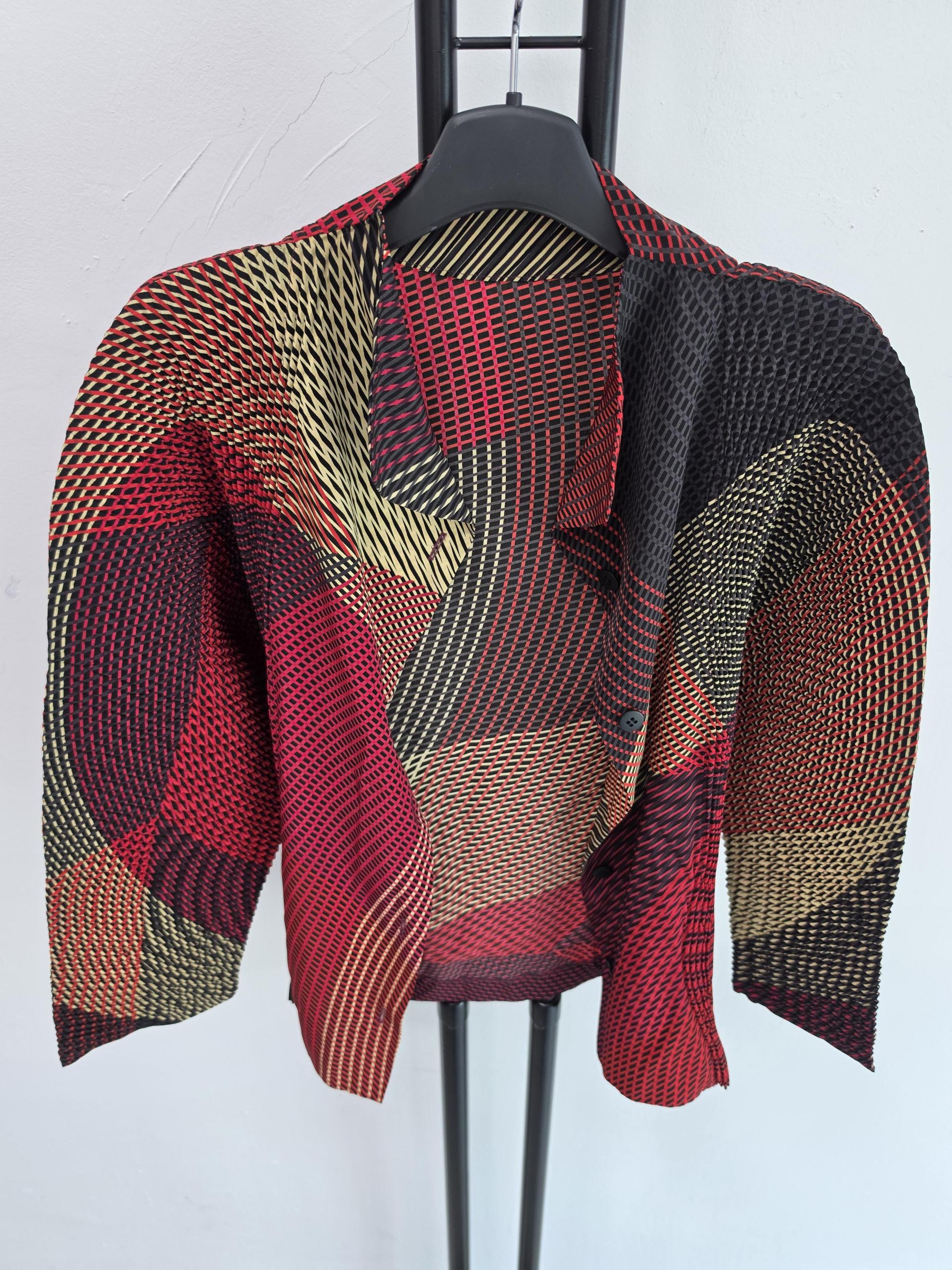 정품 이세이미야케 ISSEY MIYAKE 체크패턴 재킷가디건