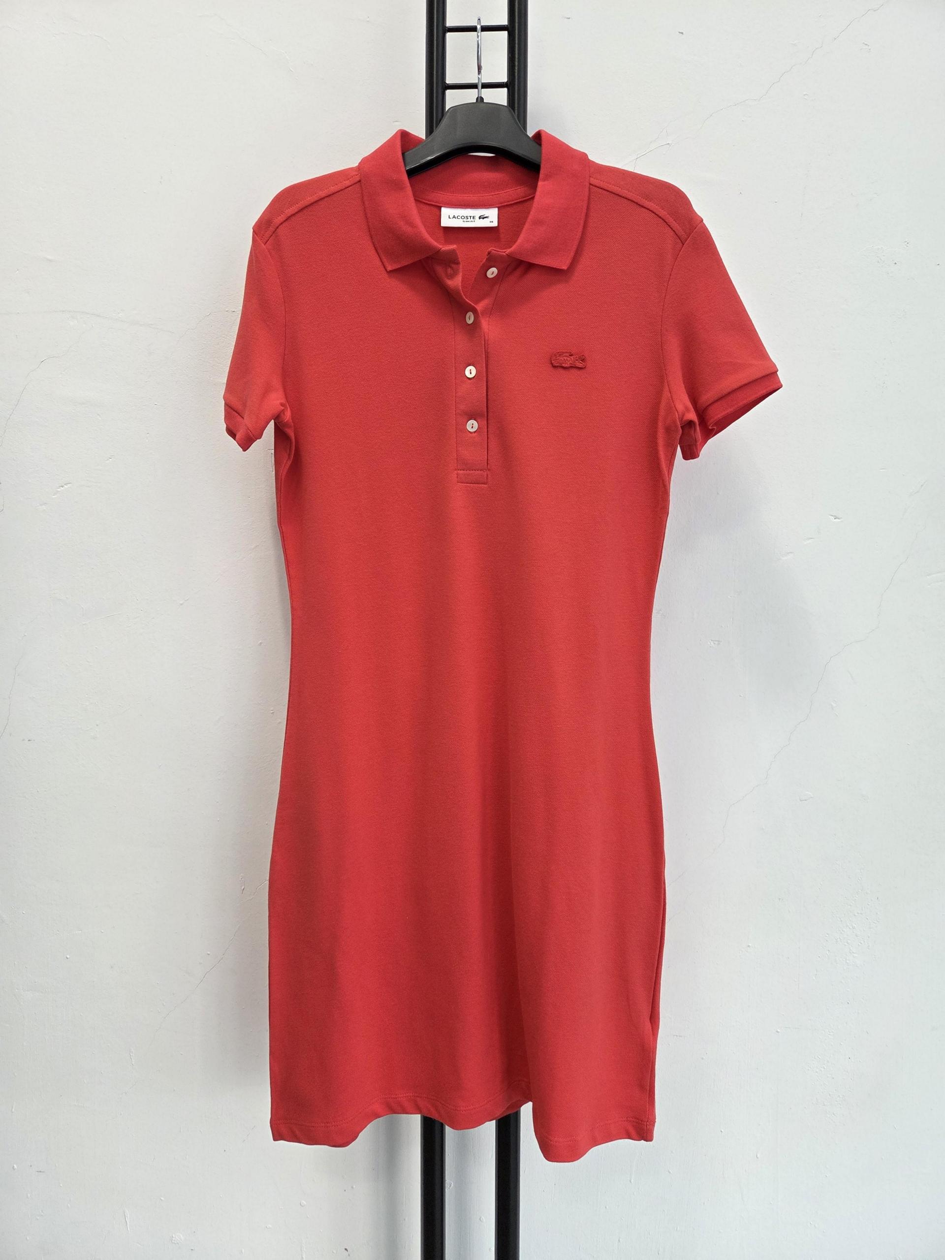 정품 라코스테 LACOSTE 레드 원피스