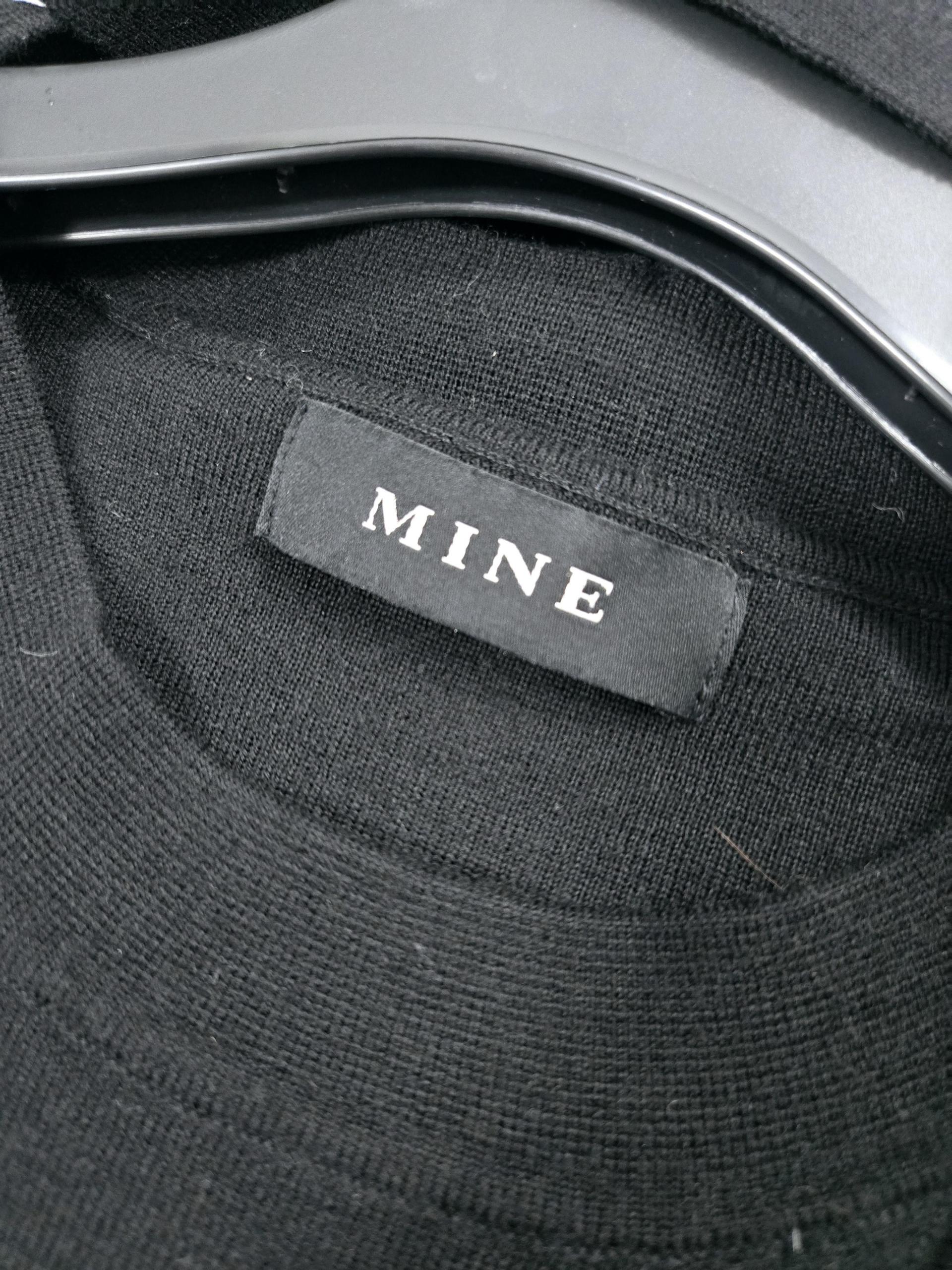 정품 마인 MINE 모 100% 버튼 포인트 니트 블랙