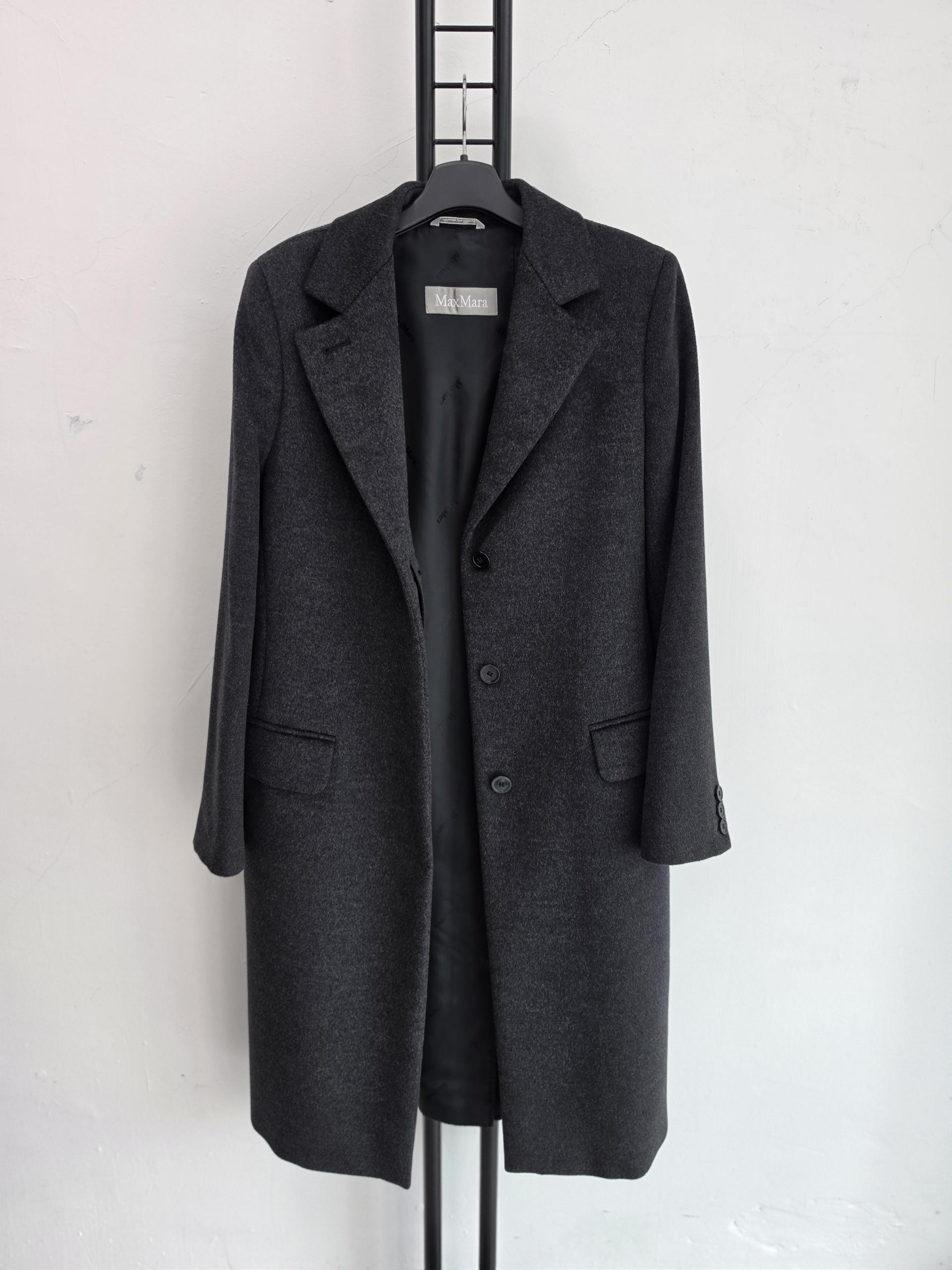 정품 막스마라 MaxMara 코트 여성용 챠콜 그레이