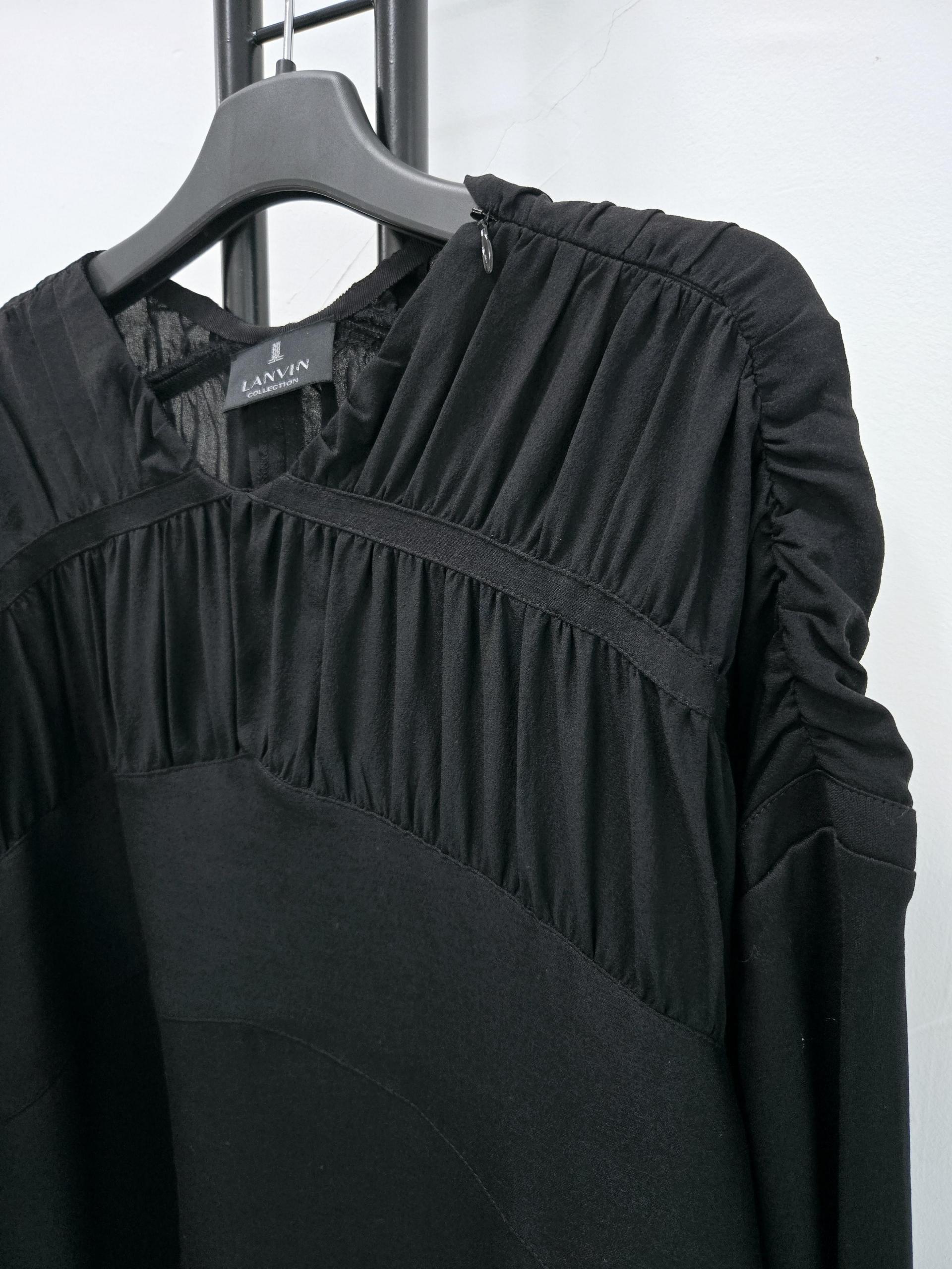 정품 랑방 LANVIN 주름 블라우스 블랙