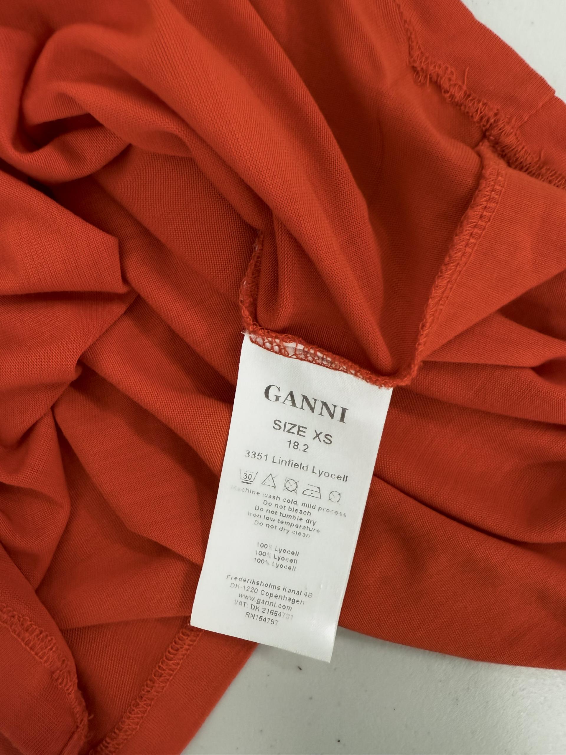 정품 GANNI 가니 주황 티셔츠 반팔티