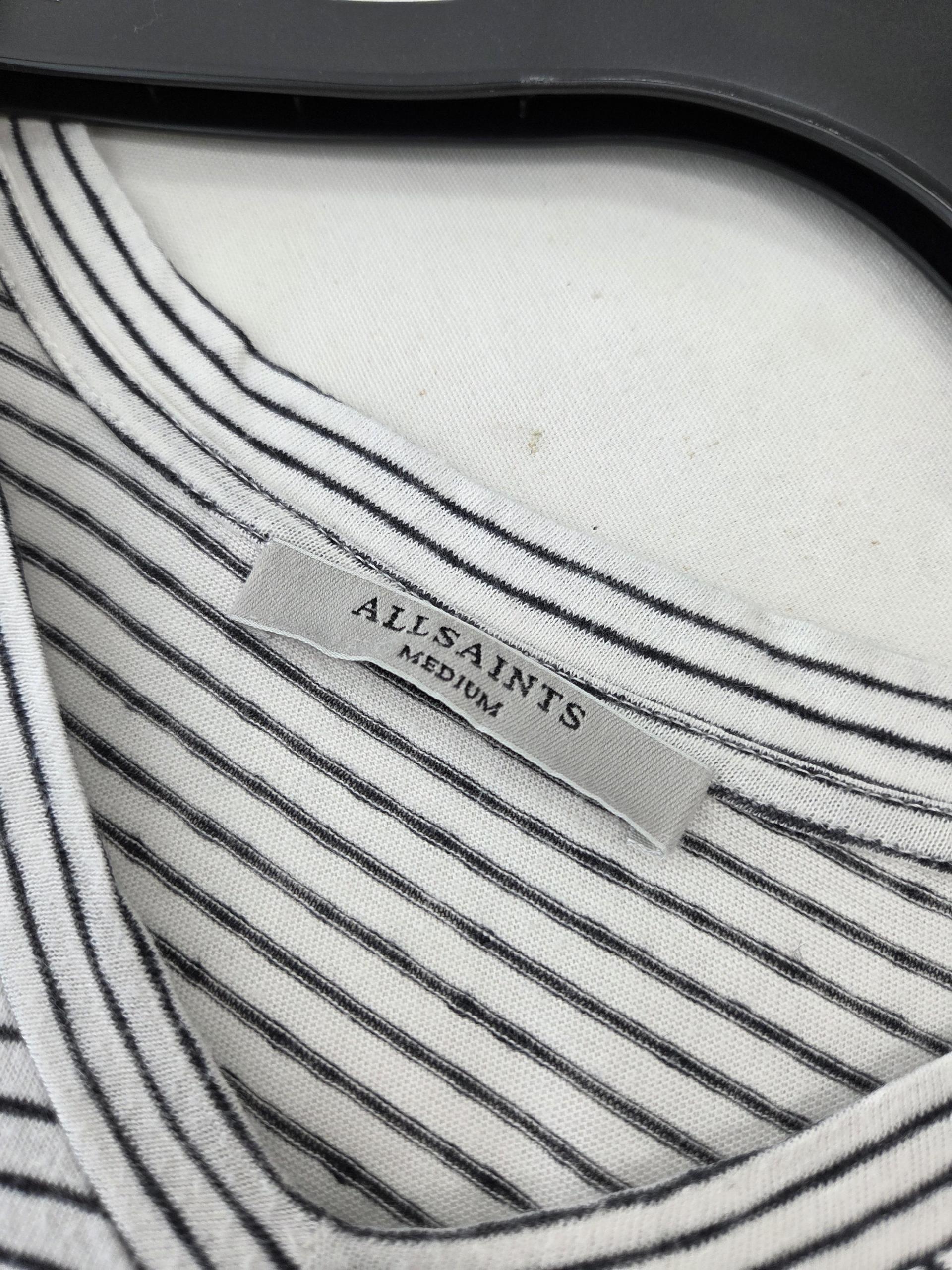 정품 올세인츠 ALLSAINTS 스트라이프 브이넥 티셔츠
