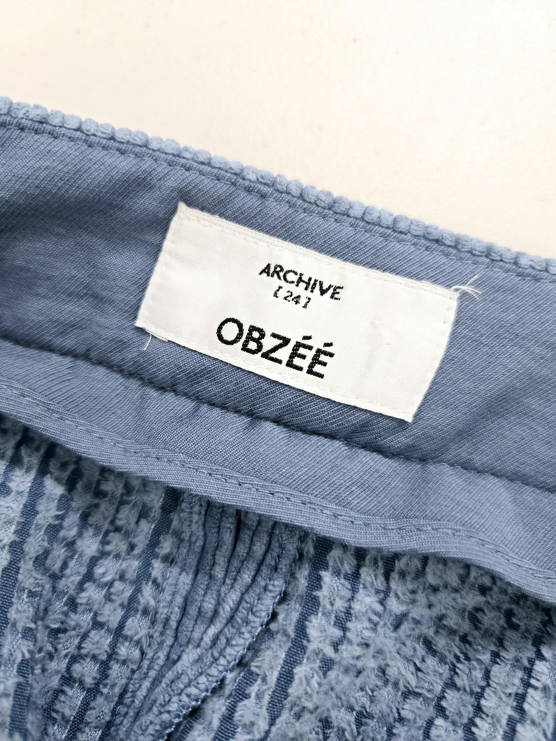정품 오브제 OBZEE 코듀로이 골덴바지 하늘색