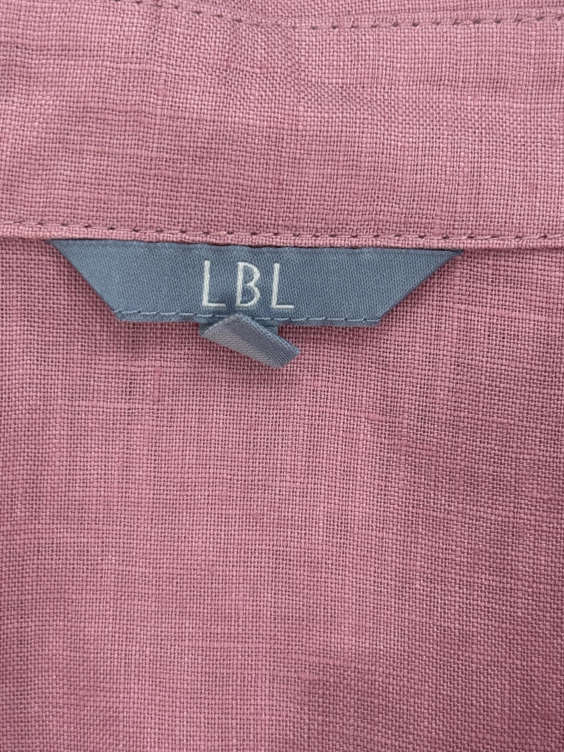 정품 엘비엘 LBL 핑크색 마 100% 반팔 셔츠