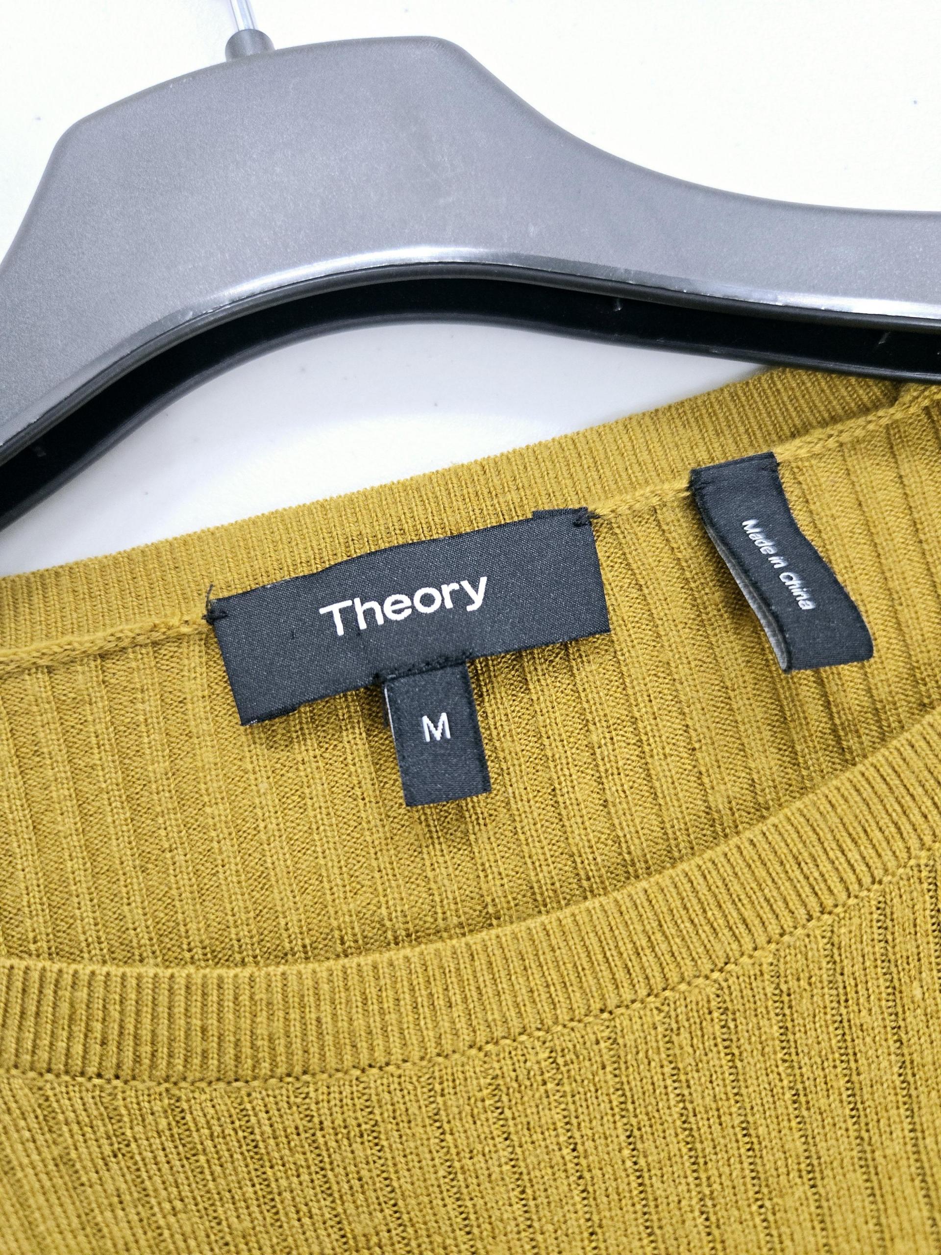 정품 띠어리 THEORY 모 100% 머스타드카키 골지 니트