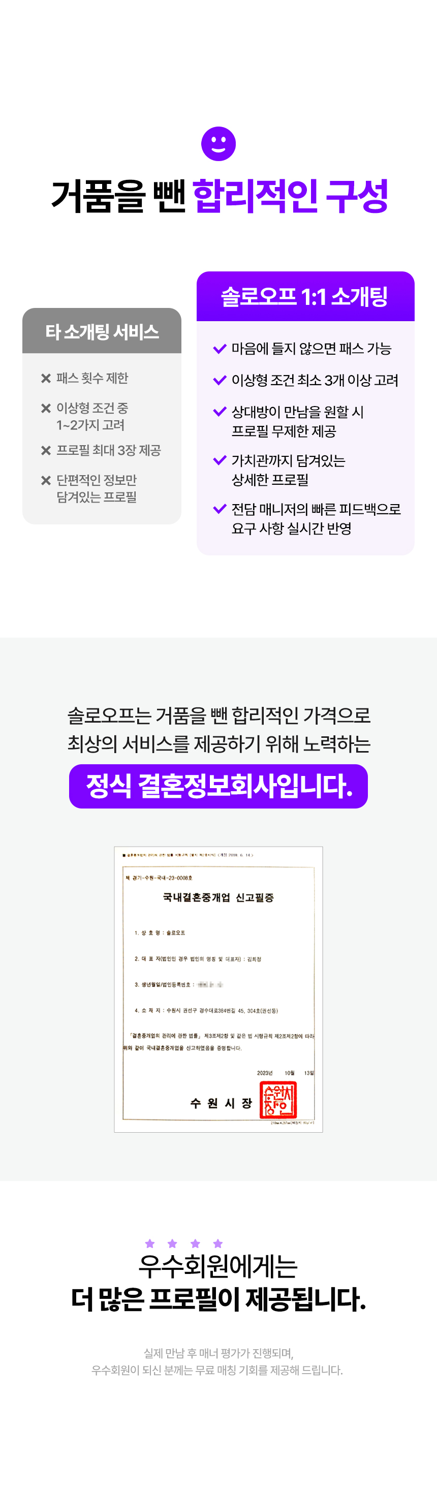 소개팅 무제한 기간권 온라인 결정사 솔로오프