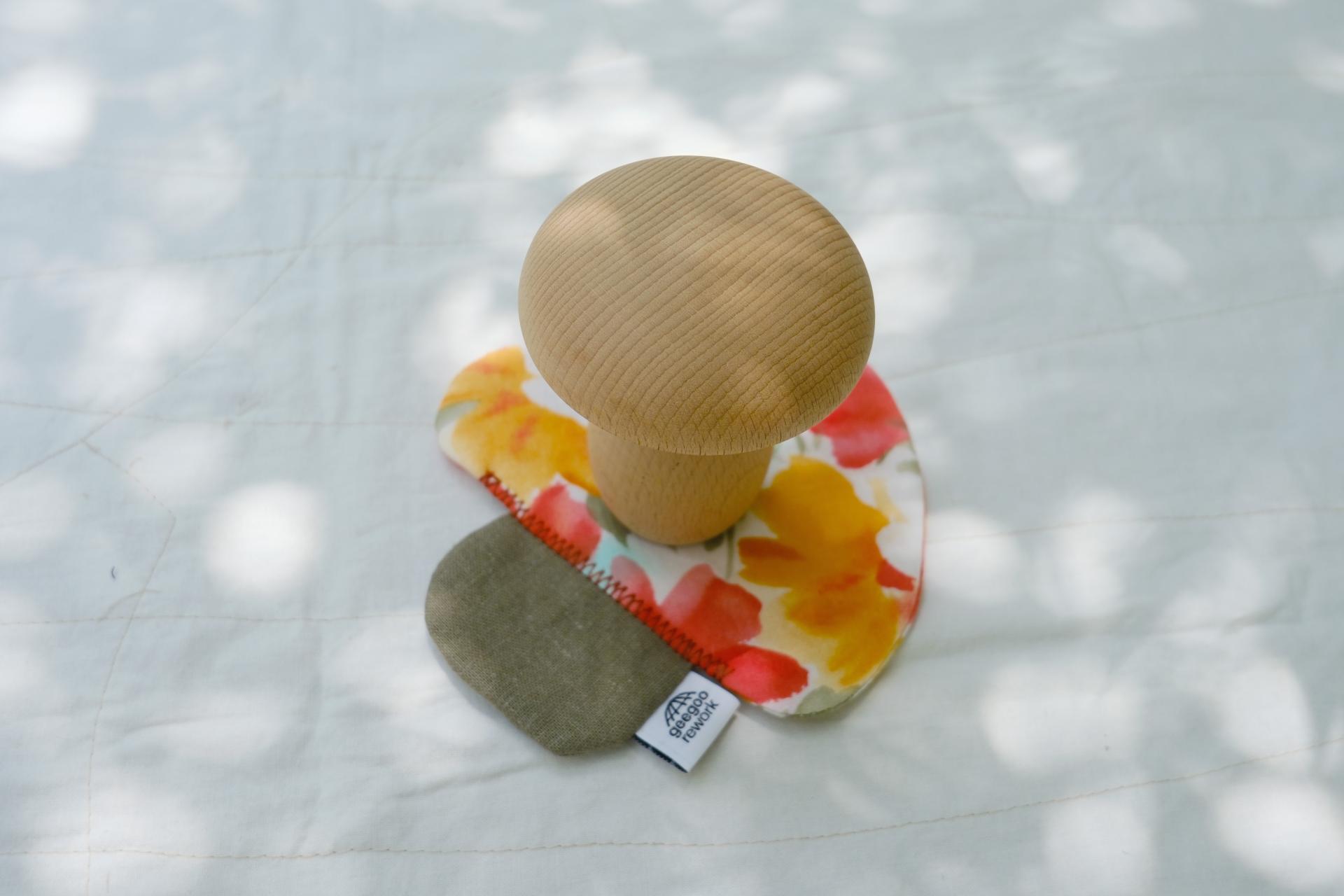 mushroom fabric coaster / cosmos
