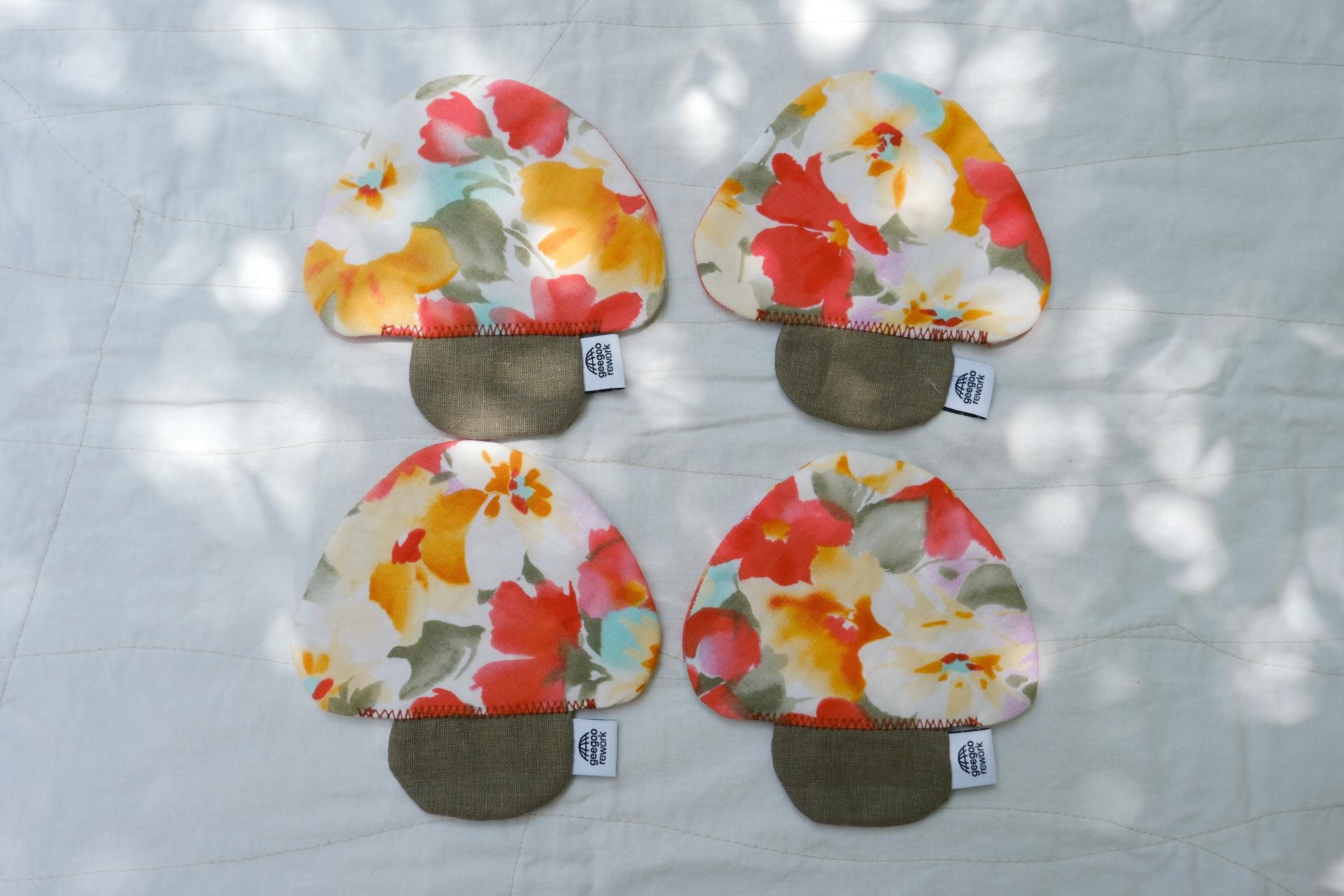 mushroom fabric coaster / cosmos