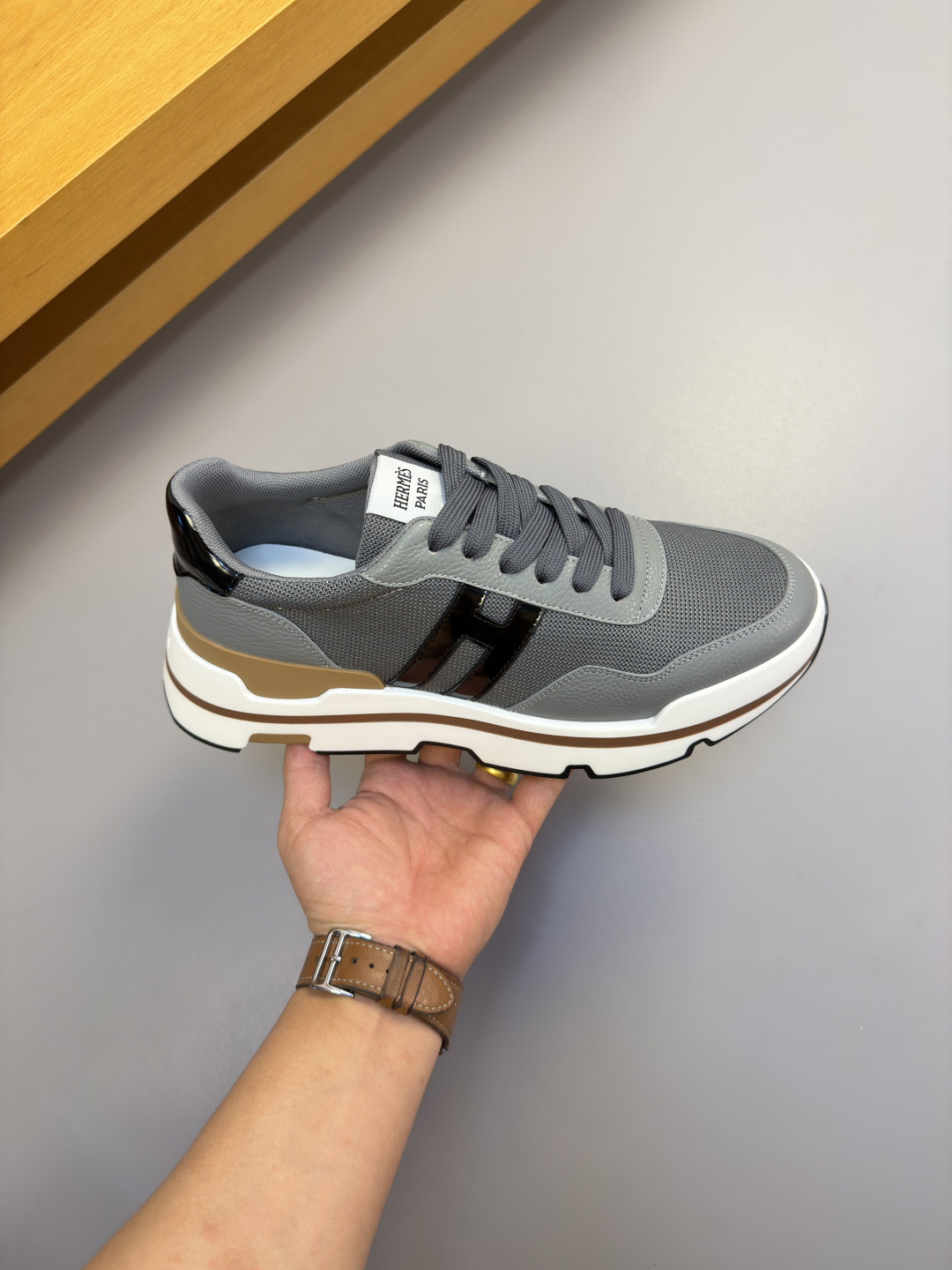 Hermes 에르메스 H 로고 캐주얼 운동화 스니커즈 신발