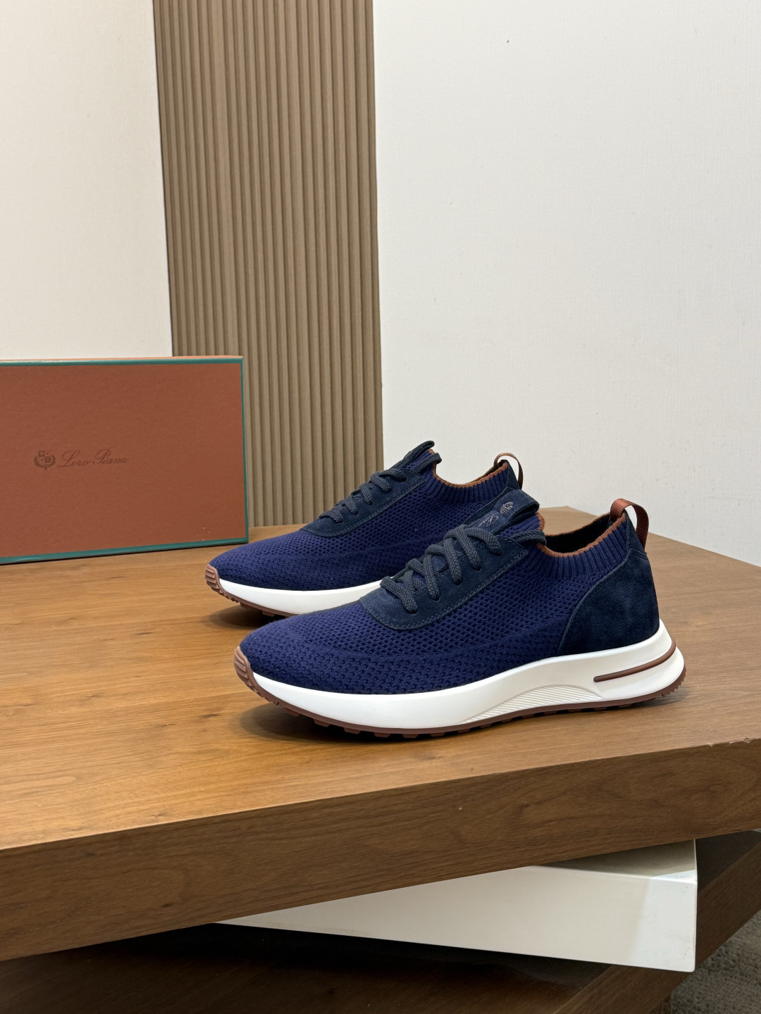 [Loro Piana] LP 로로 피아나 썸머 안톤 워크 레더 앤 패브릭 보트 슈즈 스니커즈 신발