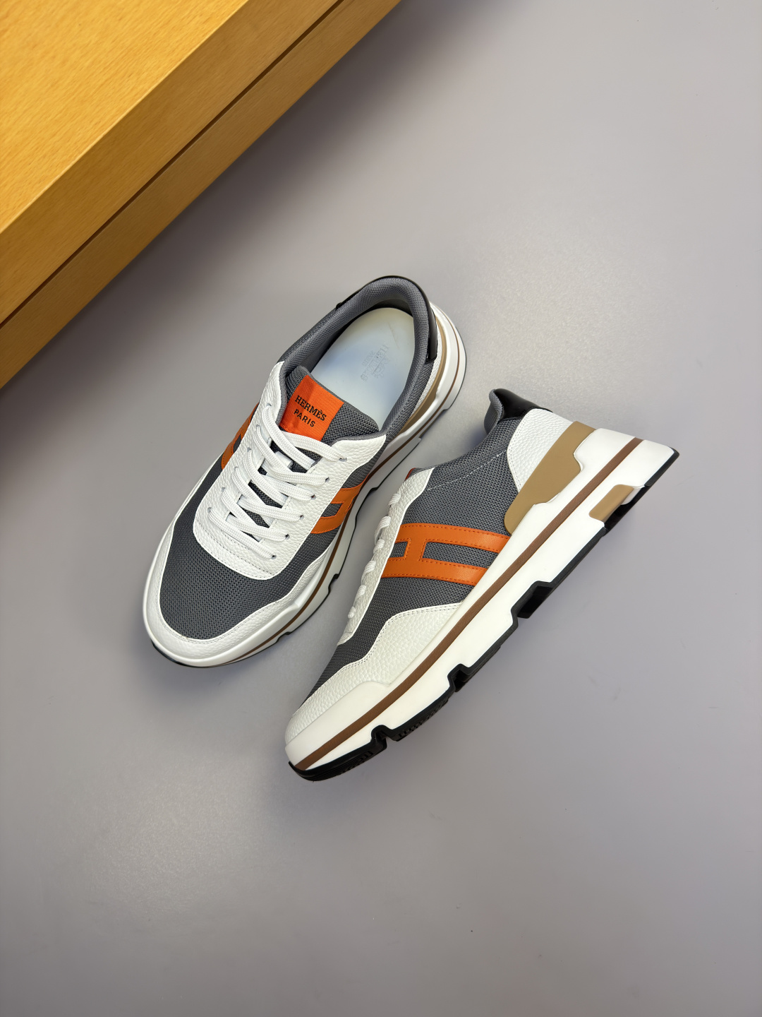 Hermes 에르메스 H 로고 캐주얼 운동화 스니커즈 신발