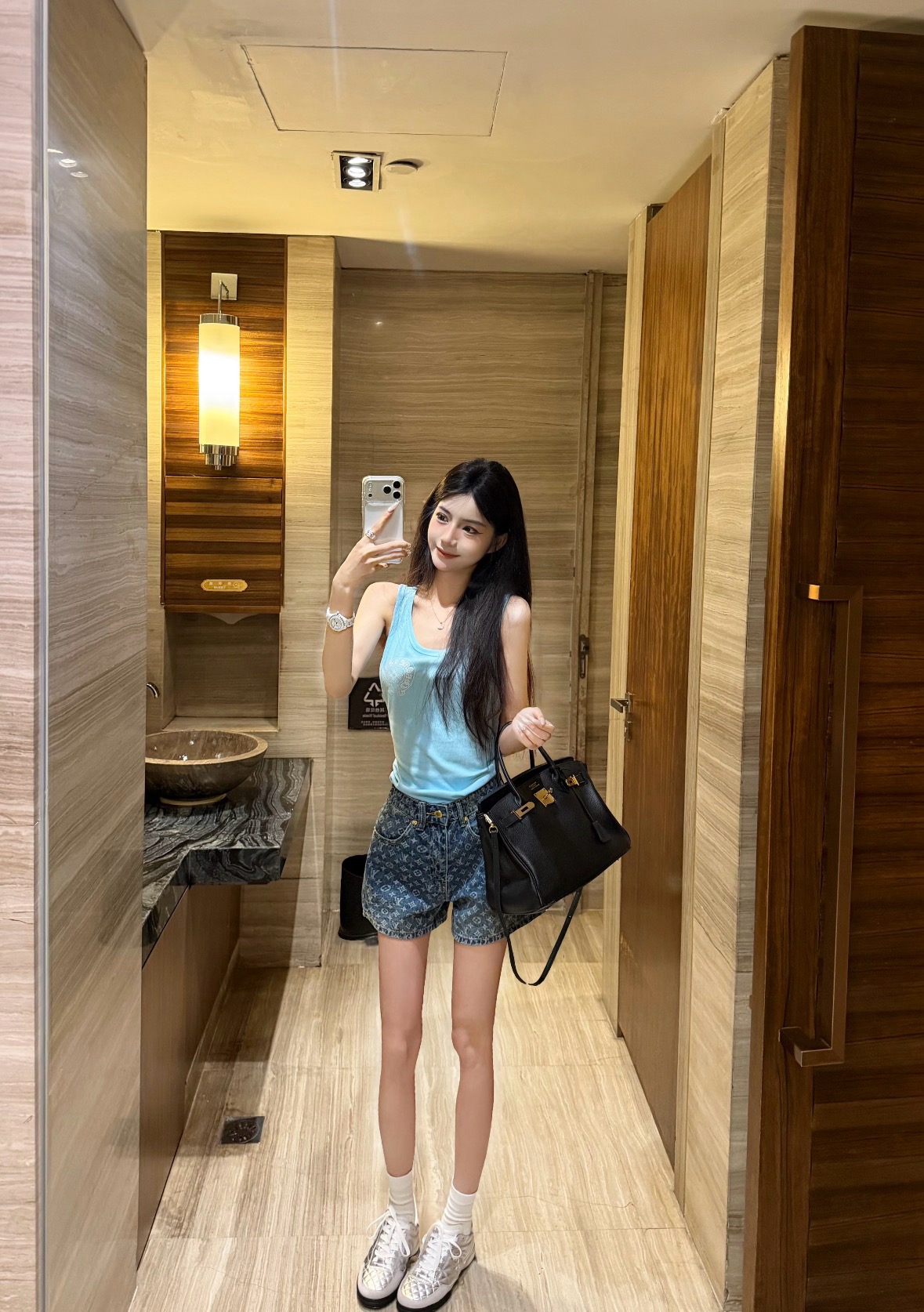 LV 루이비통 로고 자카드 데님 쇼츠 숏 팬츠 바지 의류