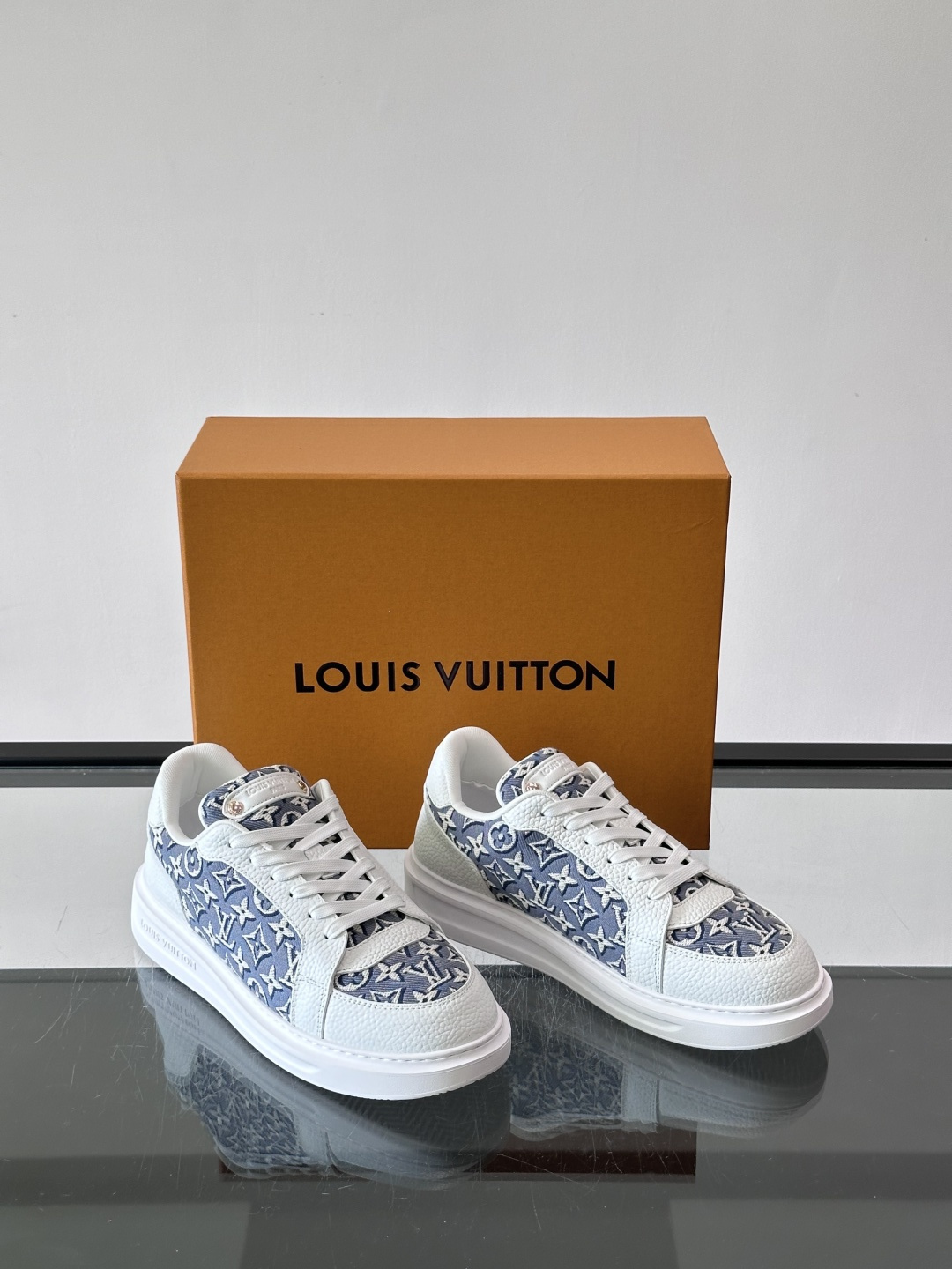 [Louis Vuitton] LV 루이비통 모노그램 캔버스 & 슈링크 레더 컴비네이션 스니커즈 신발