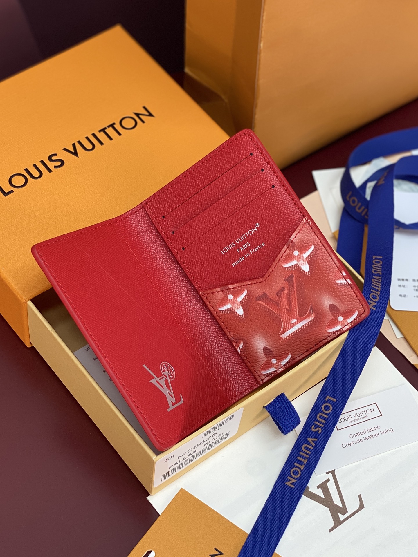 [Louis Vuitton] LV 루이비통 모노그램 포켓 오거나이저 카드 지갑 (코튼 레드)