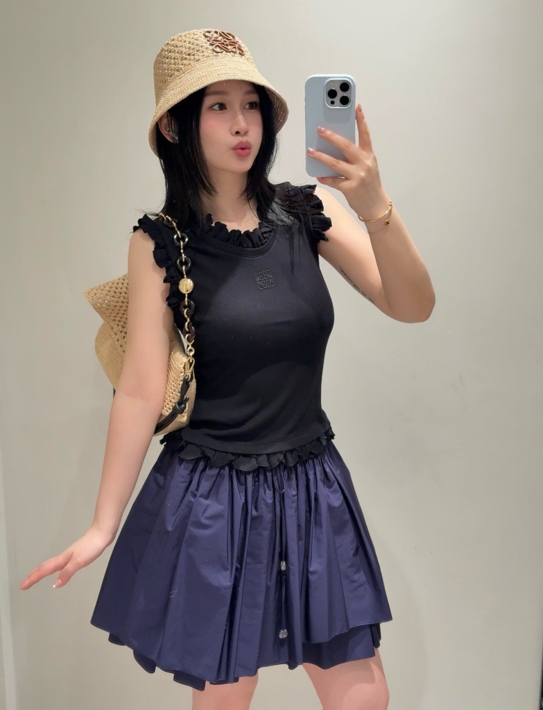 로에베(LOEWE) 스트링 주름 A라인 스커트 의류