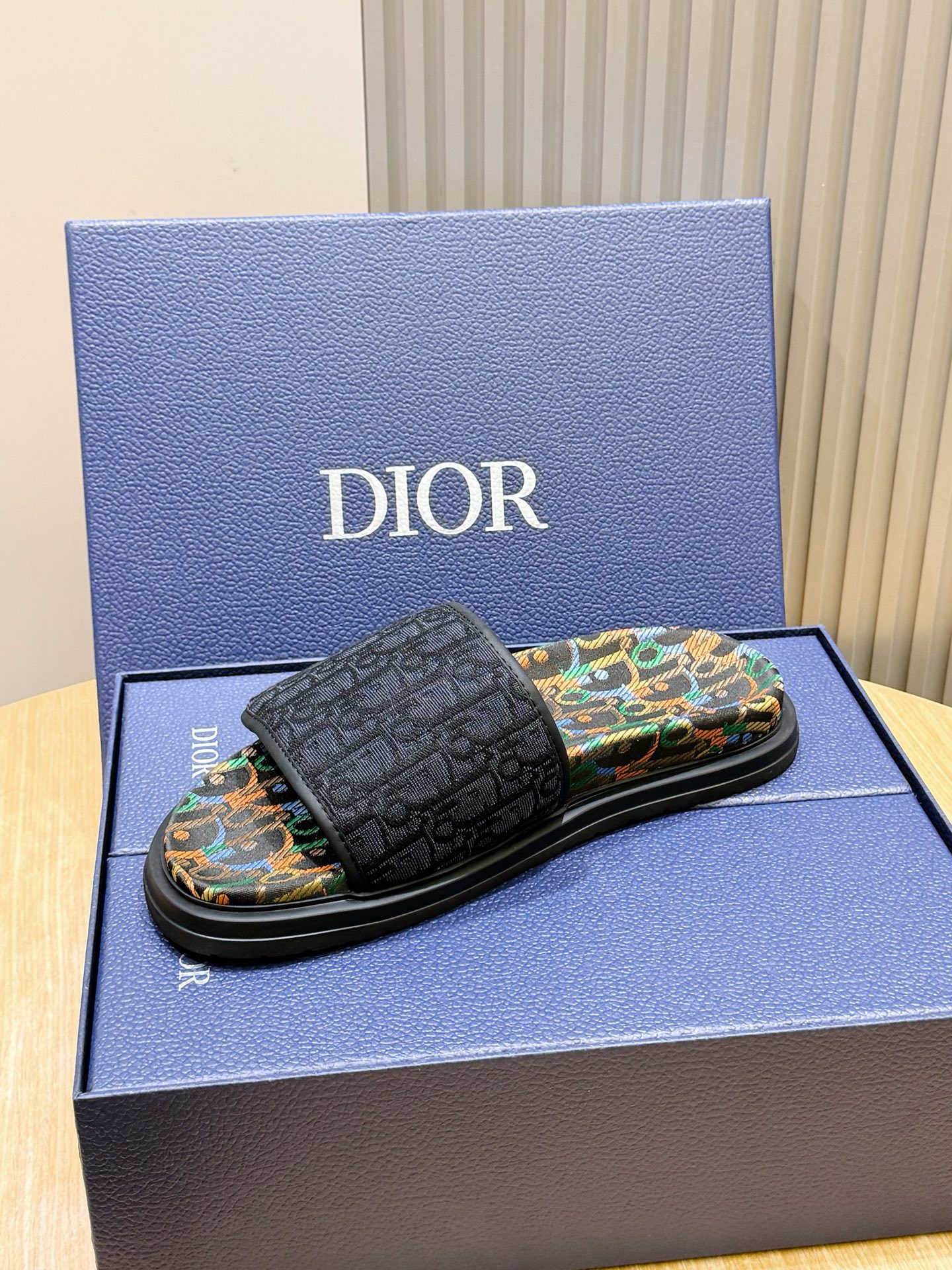 Dior 디올 Aqua 남성 슬라이드 샌들 슬리퍼 신발