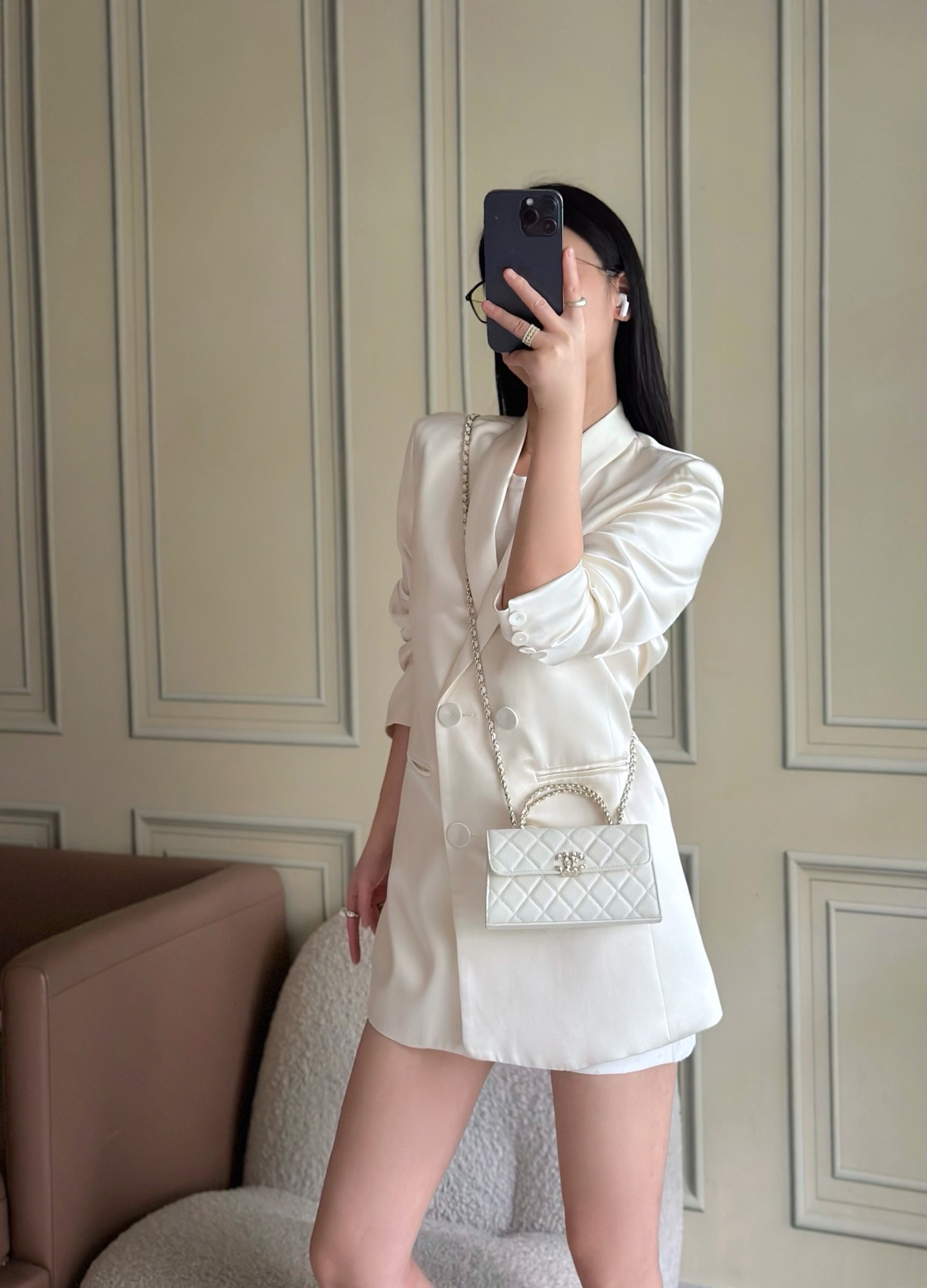 Chanel 25S 샤넬 캐비어 카우레더 Kelly 핸들백 가방