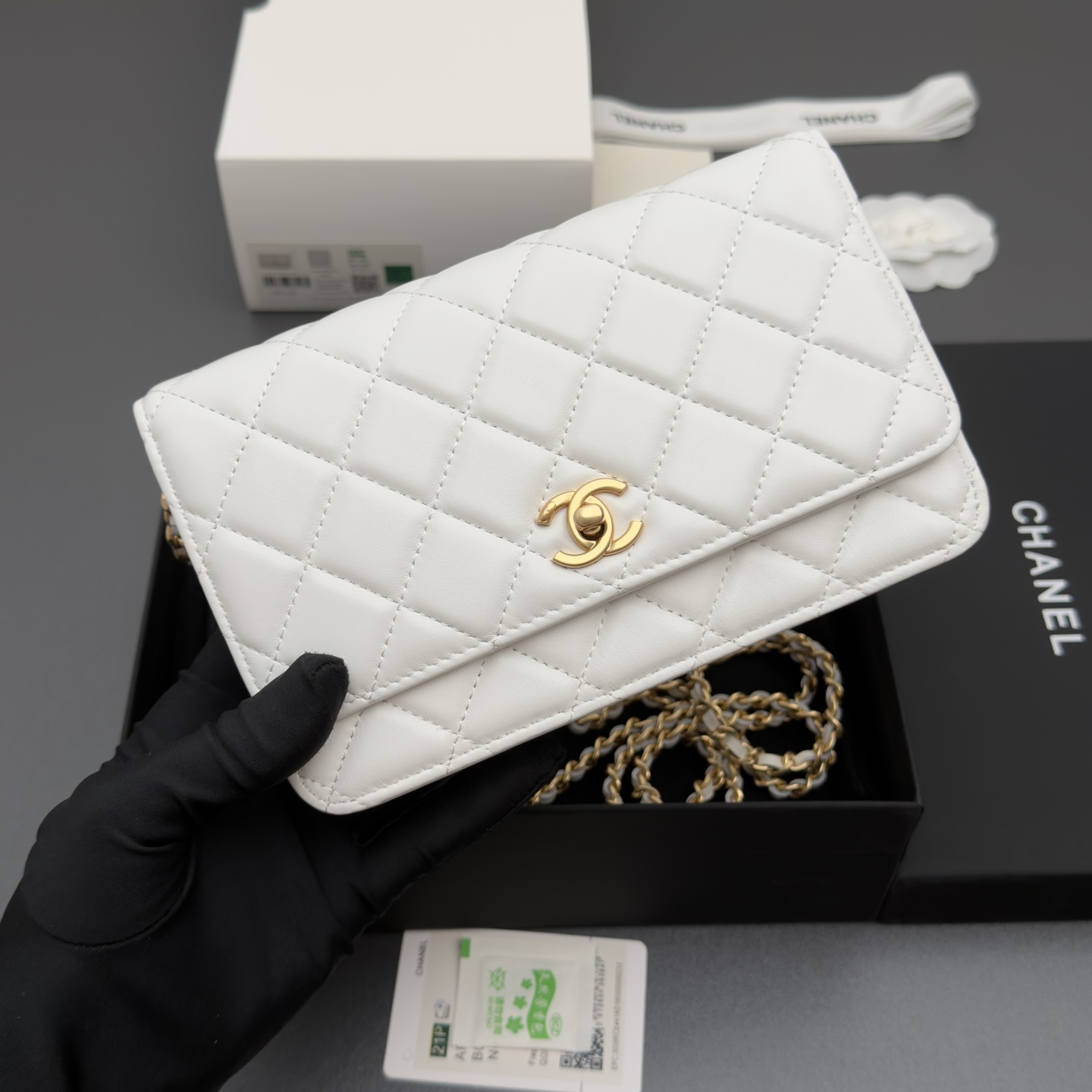 [Chanel] 샤넬 이탈리안 램스킨 클래식 체인 파우치/클러치 가방