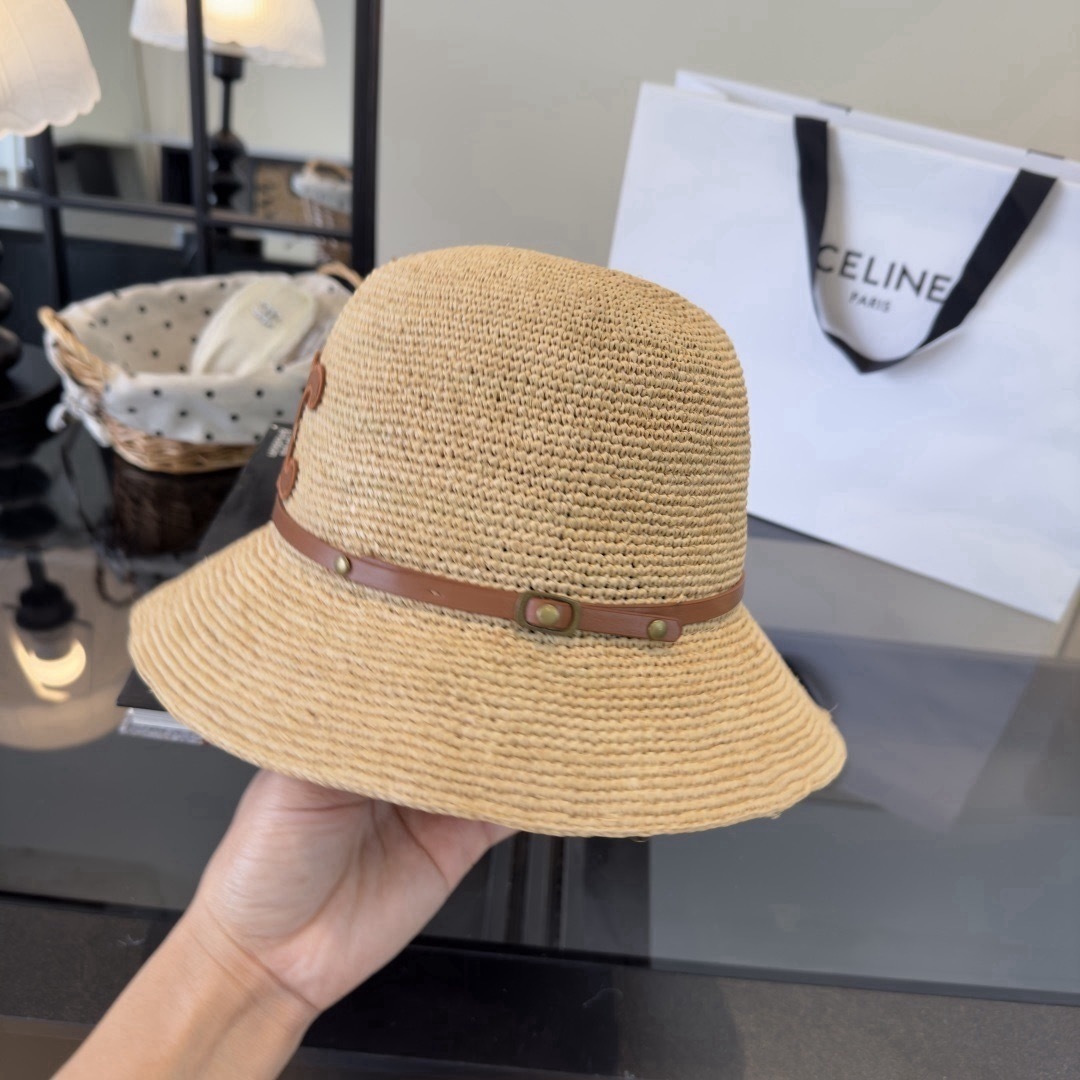 셀린느(CELINE) 라피아 햇 모자