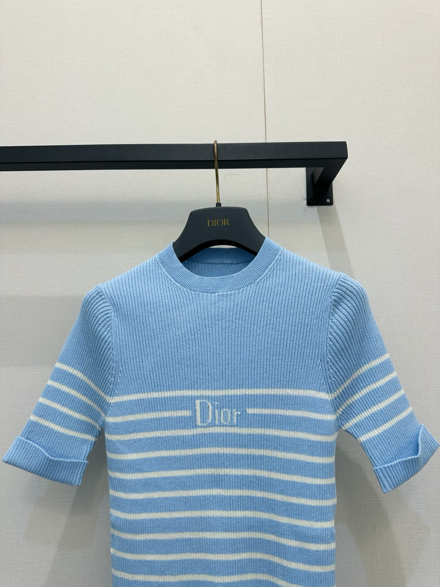 디올(DIOR) 레터링 반팔 골지 니트 의류