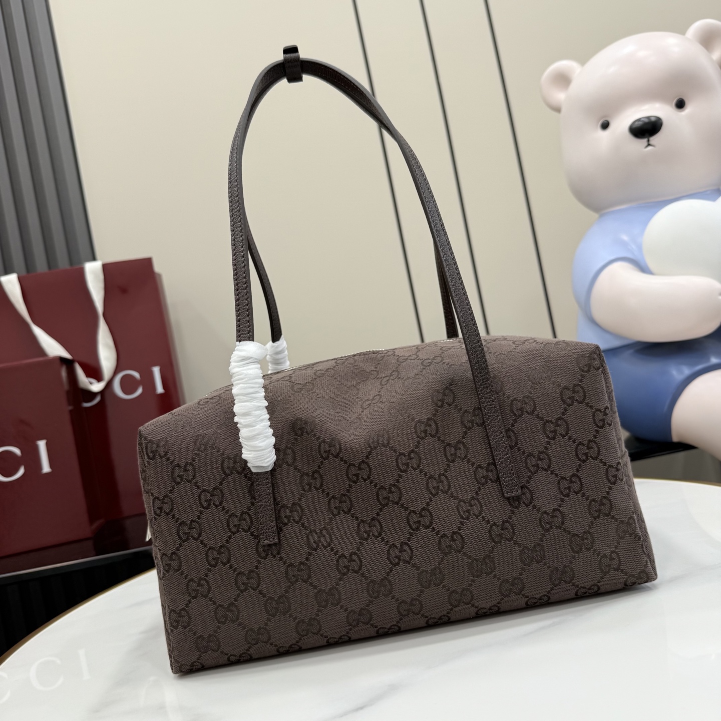 [Gucci] 구찌 (Generation) GG 캔버스 보스턴백 (다크 브라운) 가방