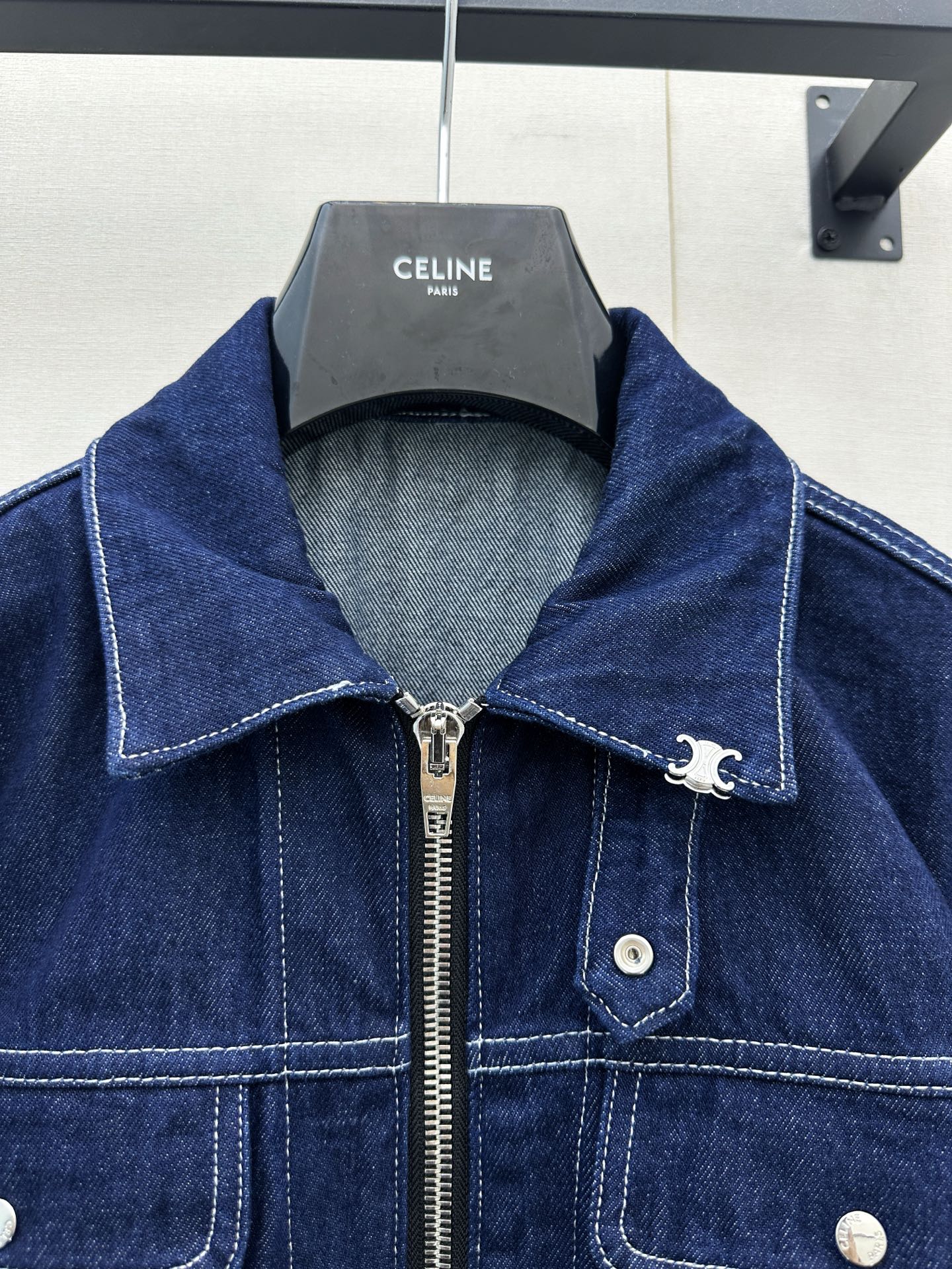 셀린느(CELINE) 크롭 데님 집업 재킷 의류