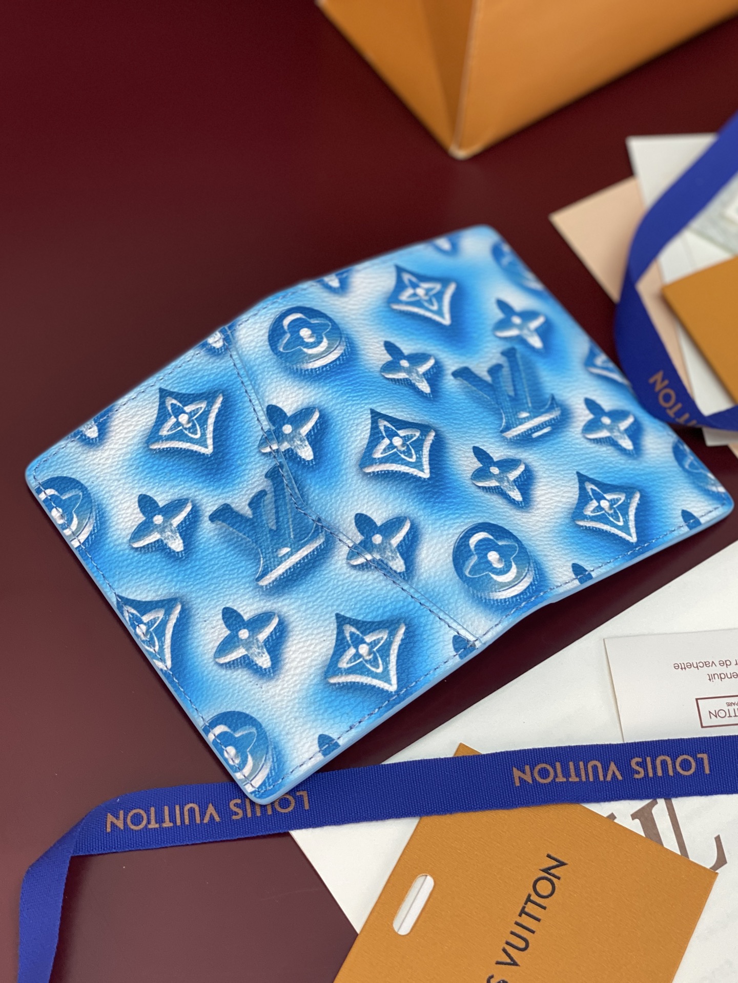 [Louis Vuitton] LV 루이비통 모노그램 포켓 오거나이저 카드 지갑 (코튼 블루)