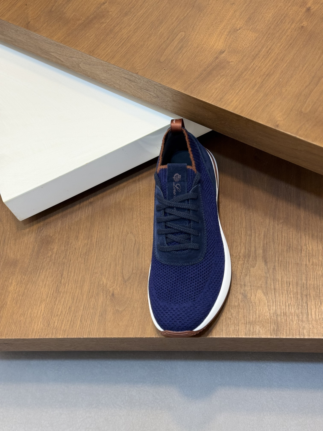 [Loro Piana] LP 로로 피아나 썸머 안톤 워크 레더 앤 패브릭 보트 슈즈 스니커즈 신발