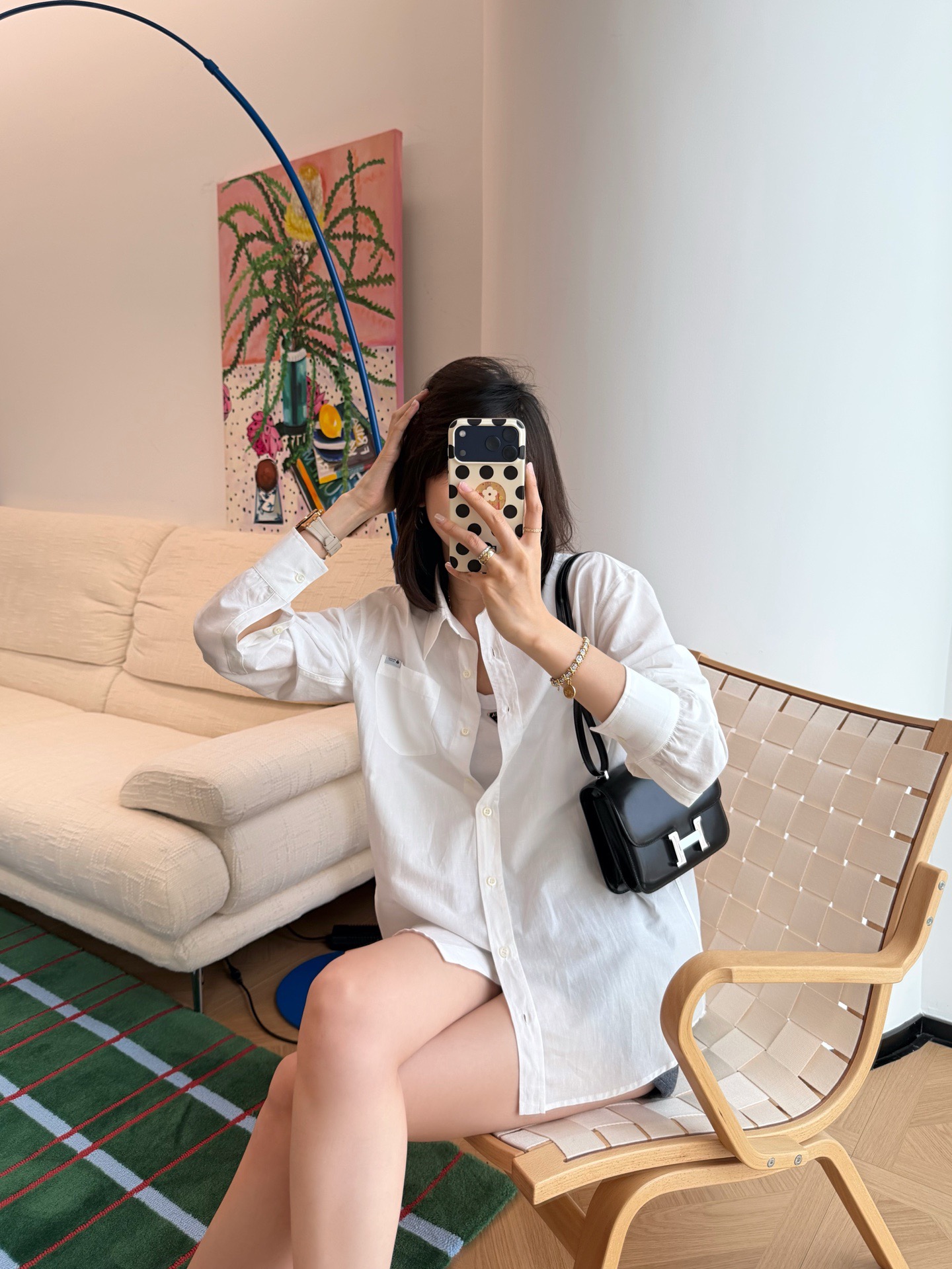 [Prada] 프라다 26SS 코튼 린넨 화이트 셔츠 의류