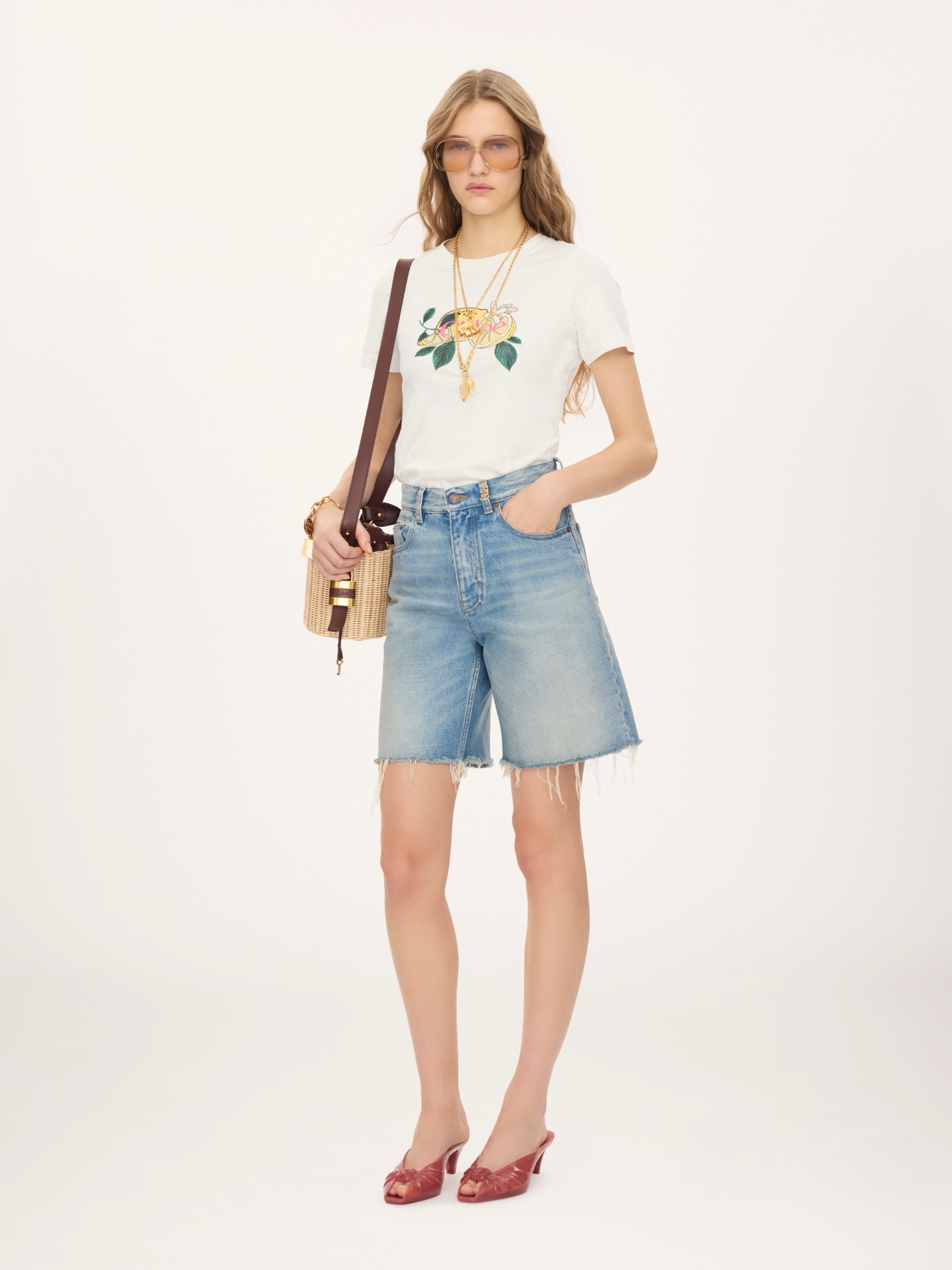 [Chloé] 끌로에 핸드페인팅 데이지 로고 반팔 티셔츠 의류