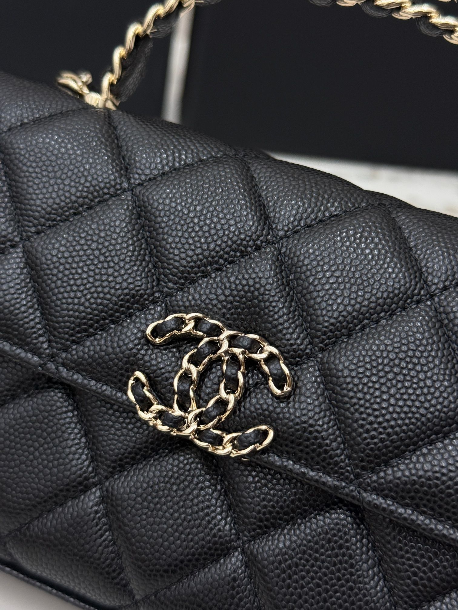 Chanel 25S 샤넬 캐비어 카우레더 Kelly 핸들백 가방