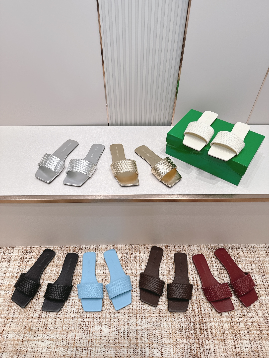 보테가 베네타(BOTTEGA VENETA) 위빙 플랫 슈즈 신발
