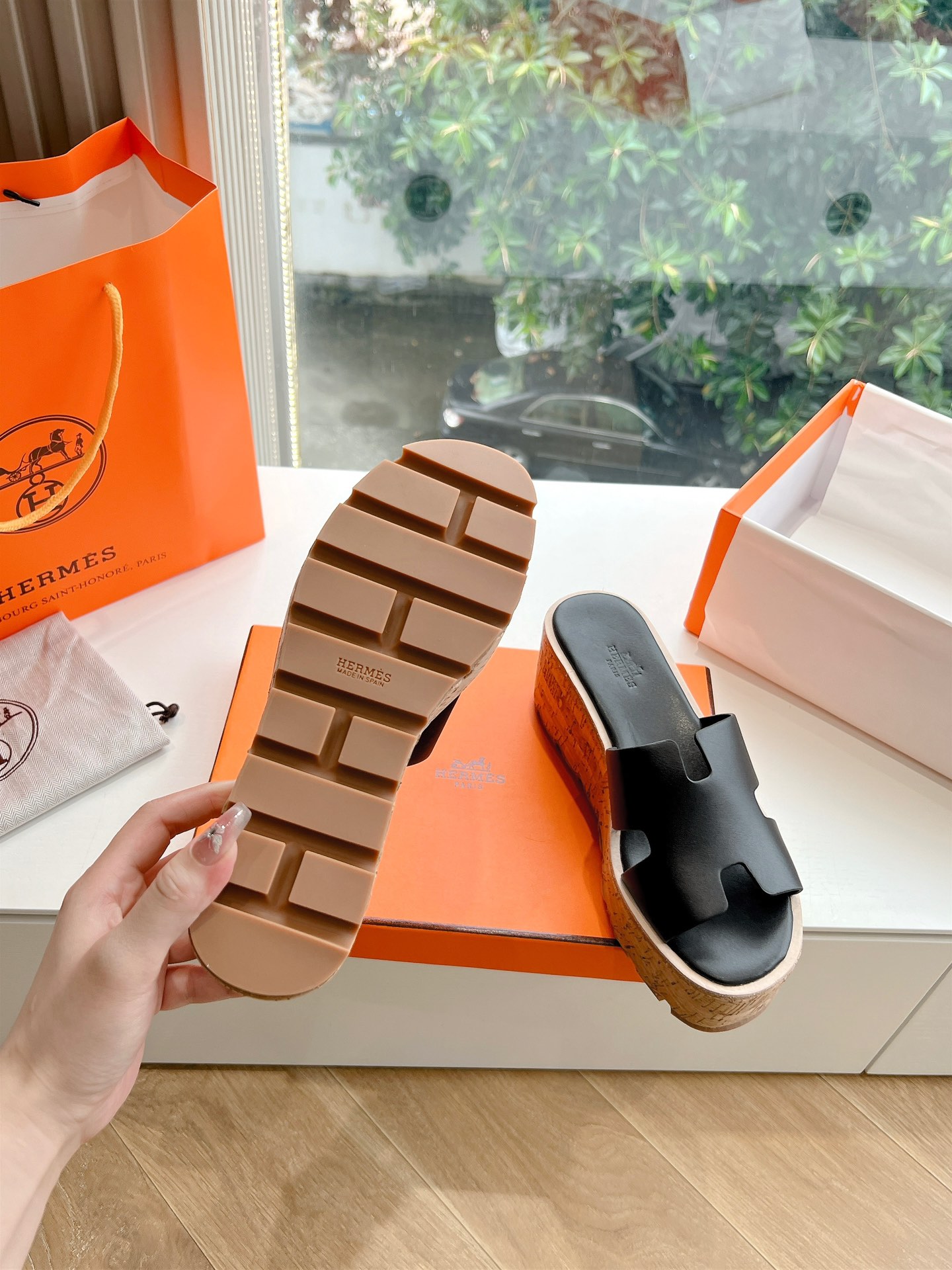 에르메스(HERMES) 웨지힐 슬리퍼 신발