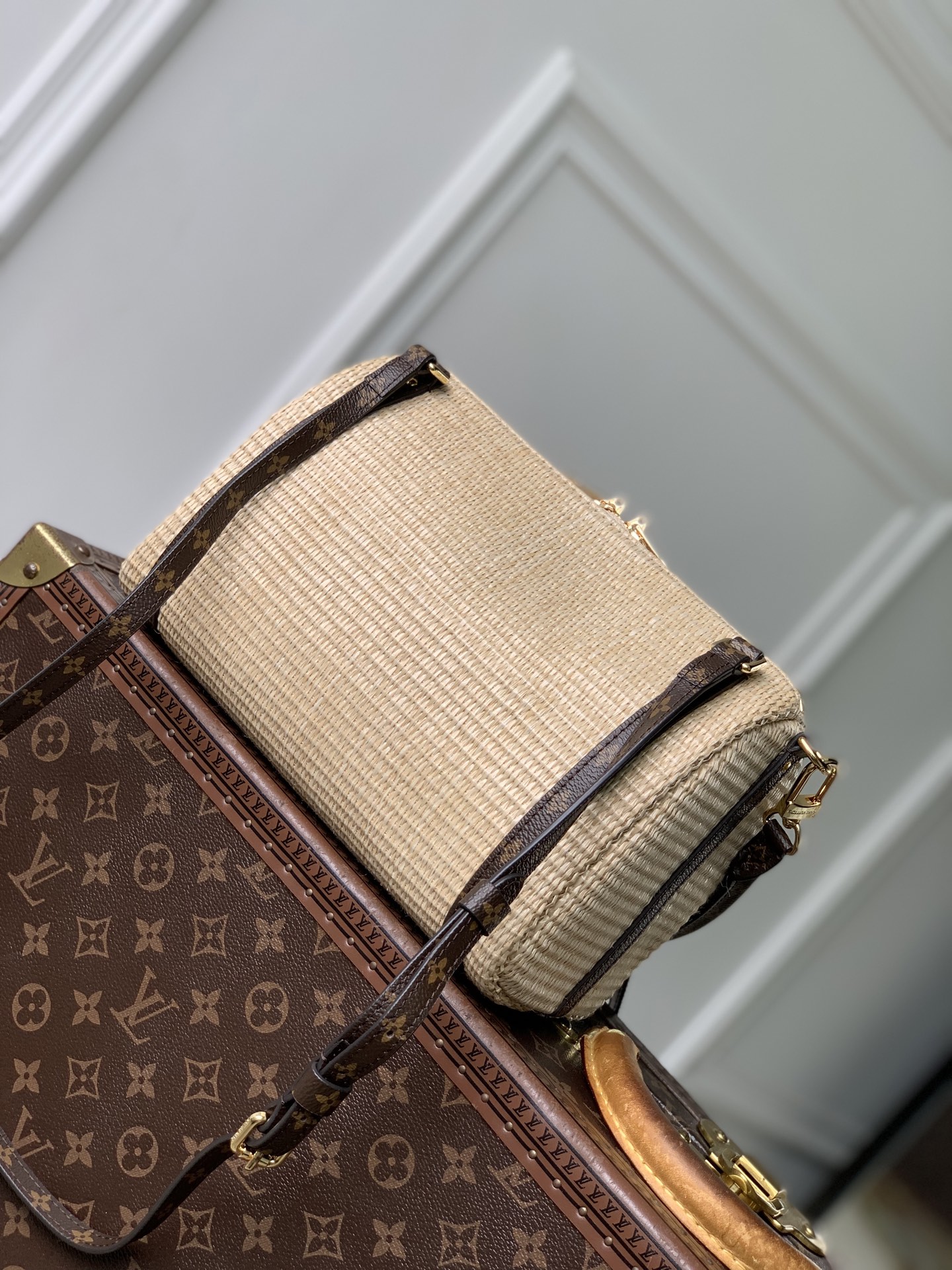 LOUIS VUITTON LV 루이비통 Express 익스프레스 PM 백 (라피아 스타일 텍스타일) 가방