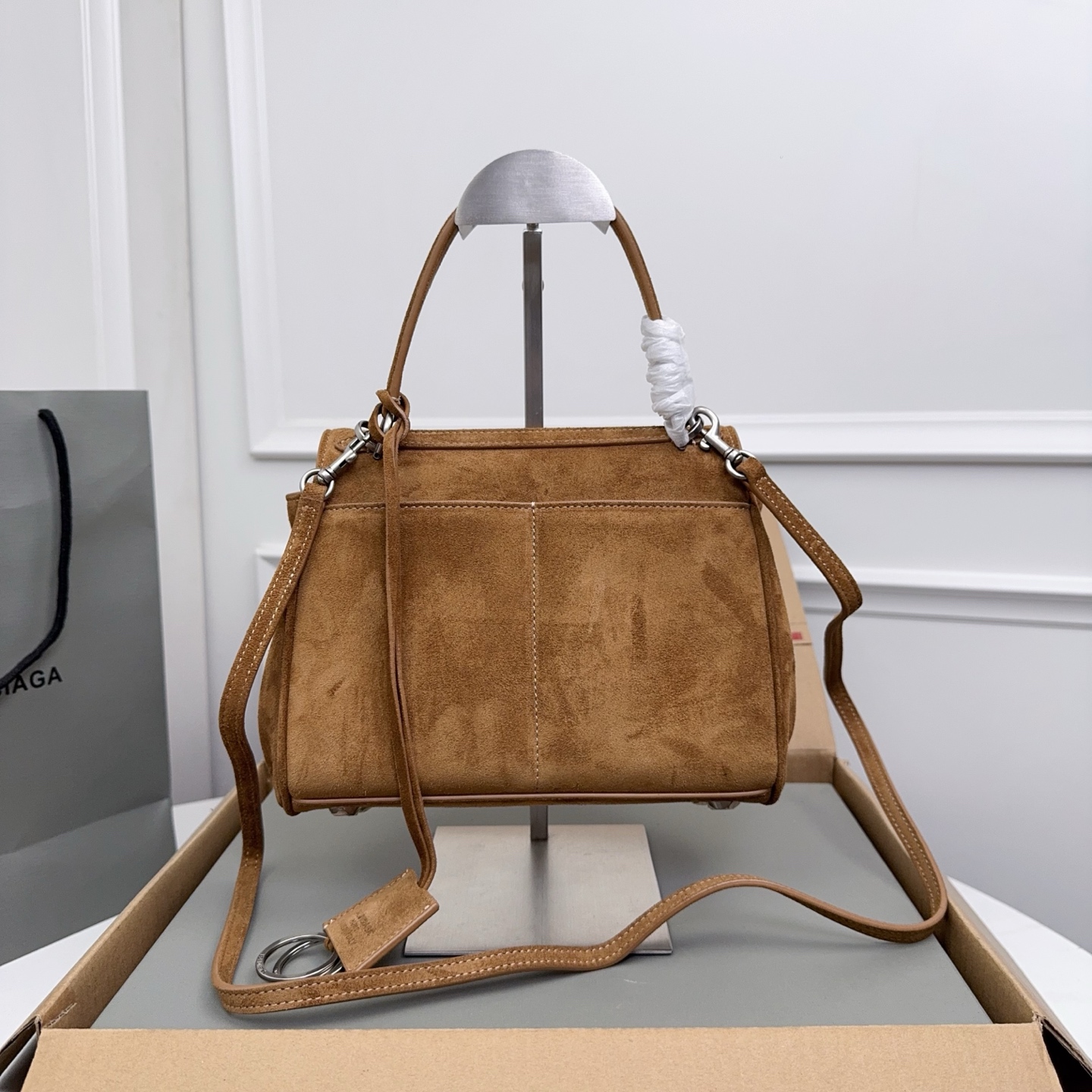 BALENCIAGA 발렌시아가 Rodeo 로데오 미니 핸드백 (매트 누벅/매스틱 레더) 가방