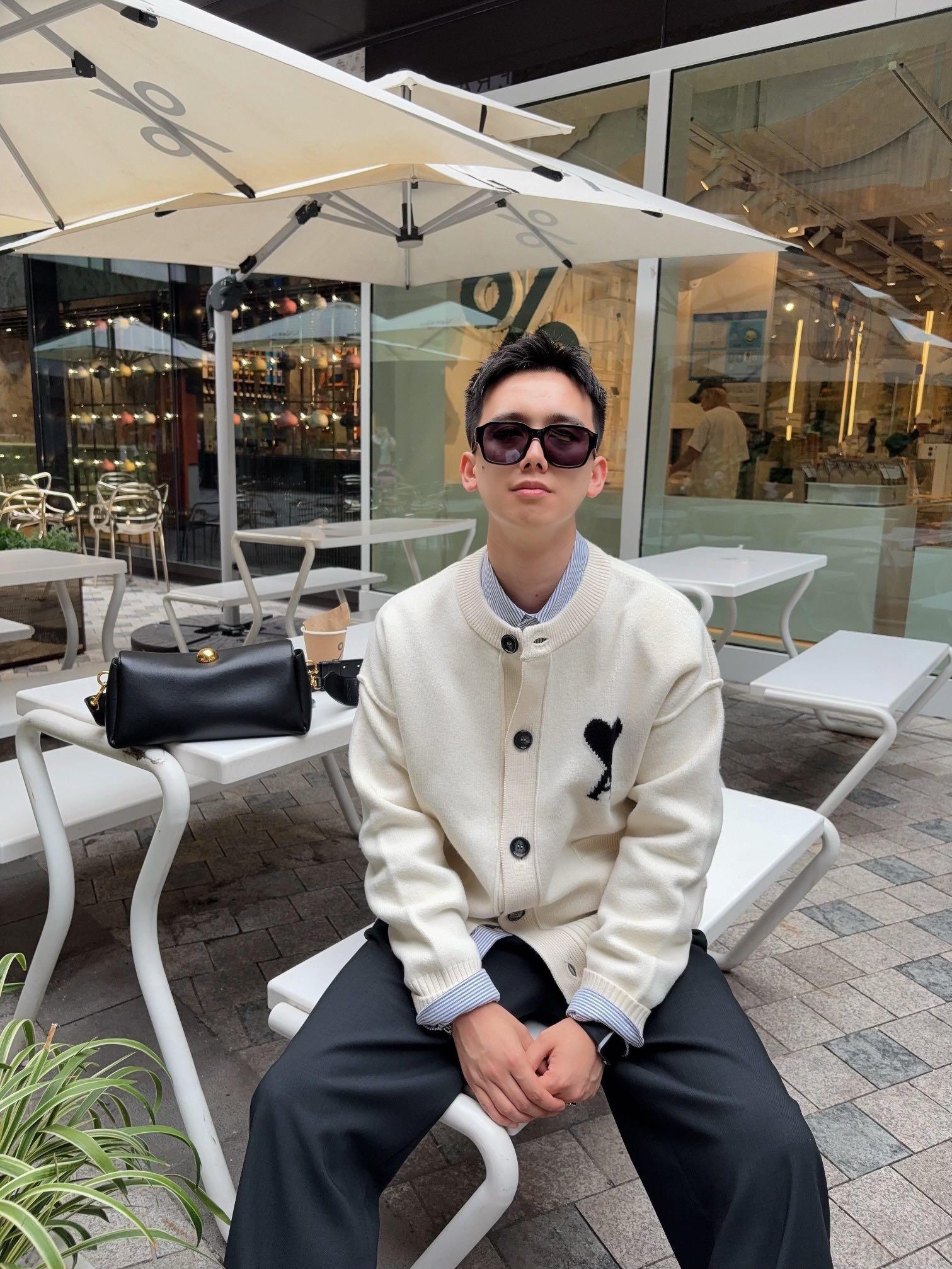 아미(AMI) 하트 자카드 울 가디건 상의 의류