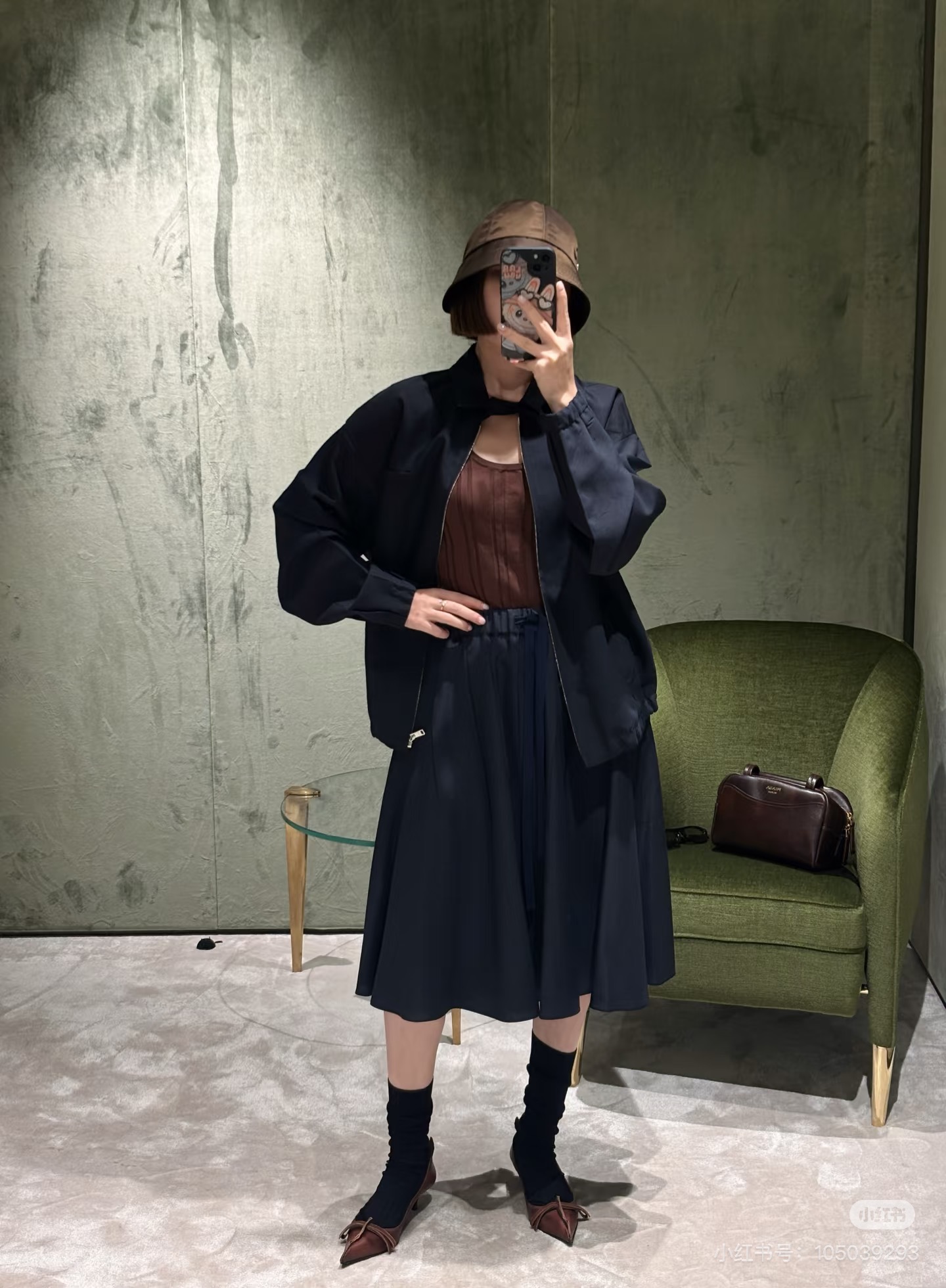 프라다(PRADA) 카키 오버핏 집업 재킷 상의 의류