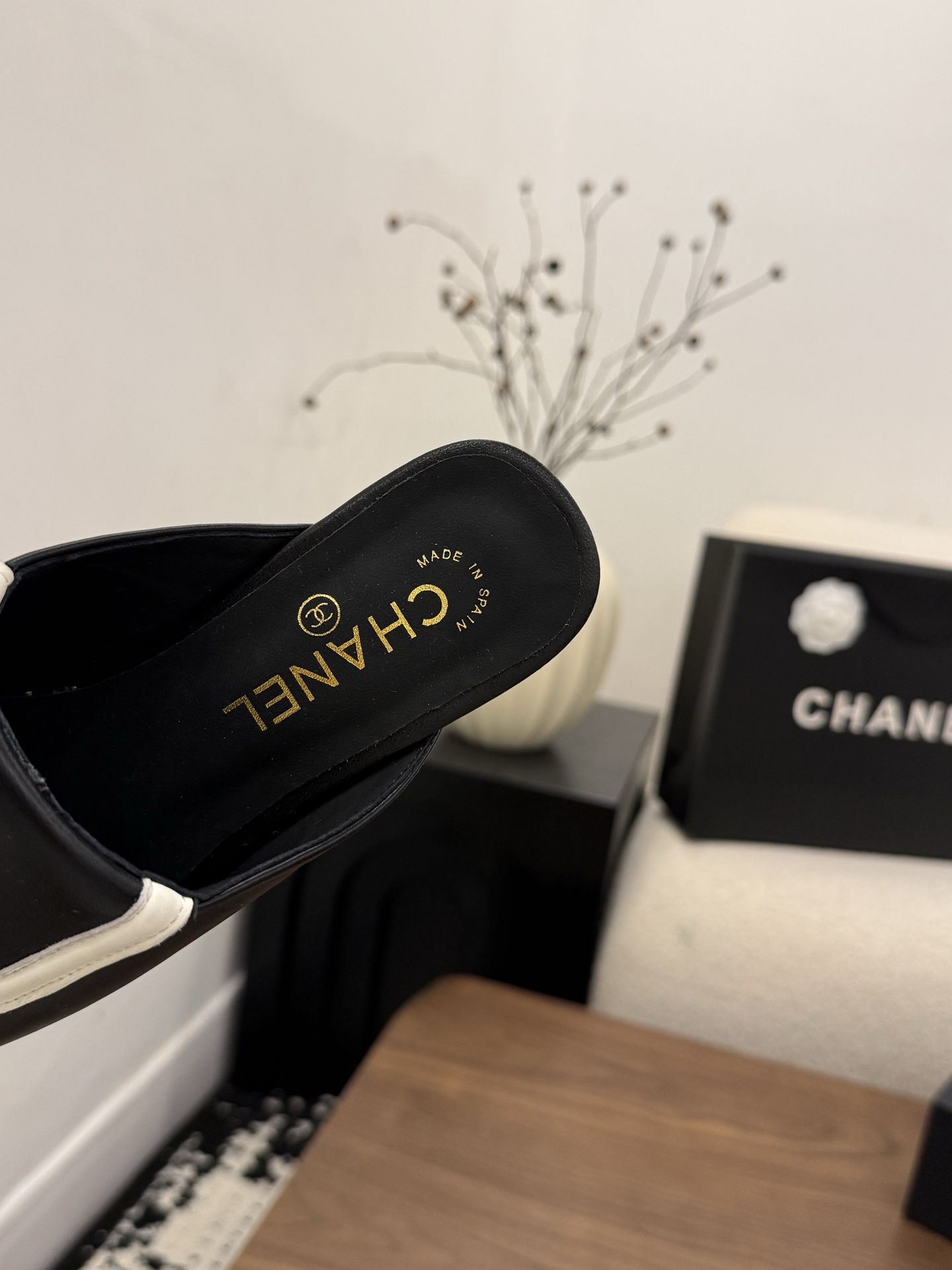 샤넬(CHANEL) 스퀘어토 미들굽 슬리퍼 신발