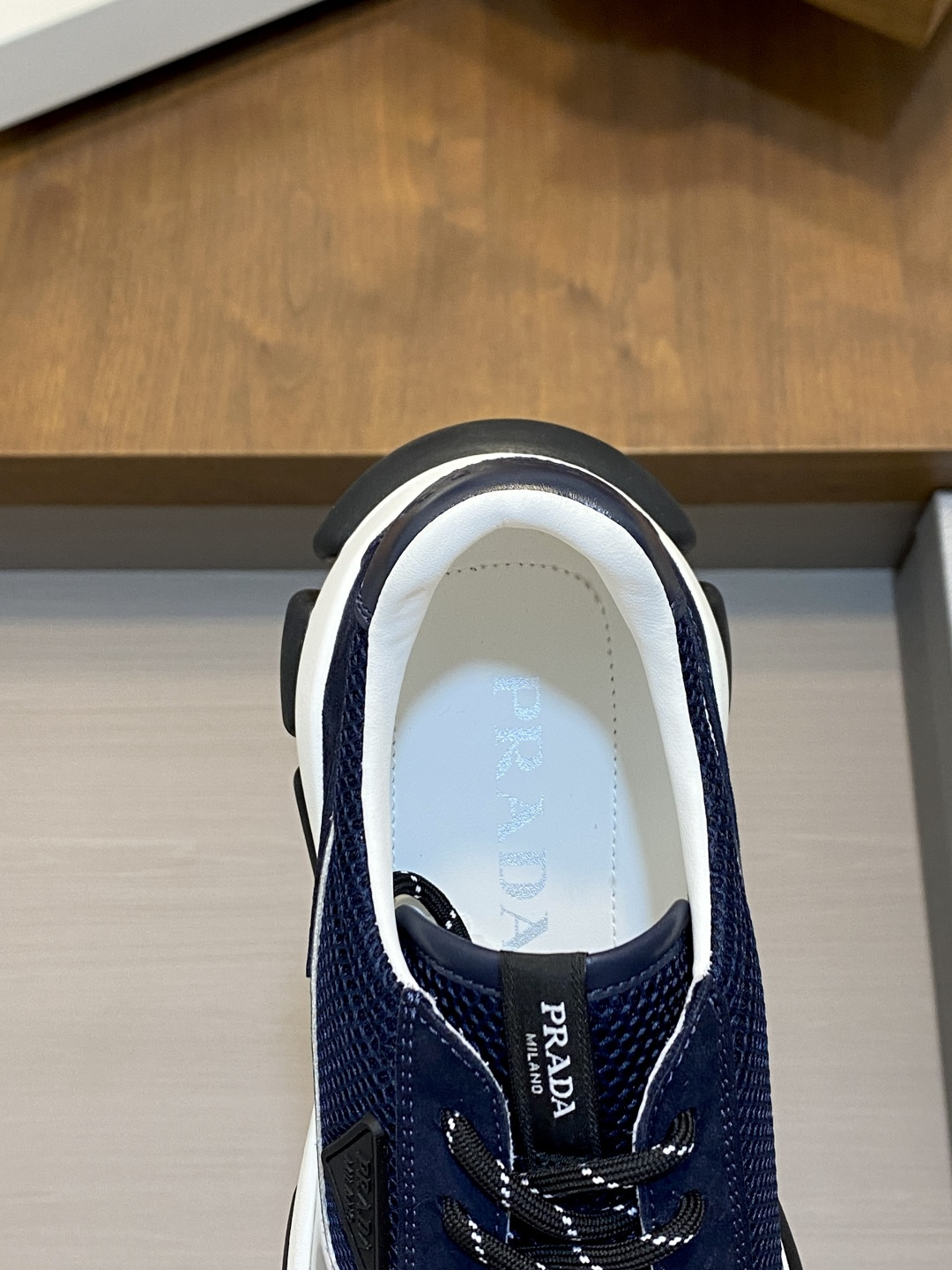 [Prada] 프라다 프리미엄 스웨이드 & 캔버스 콤비 스니커즈 신발