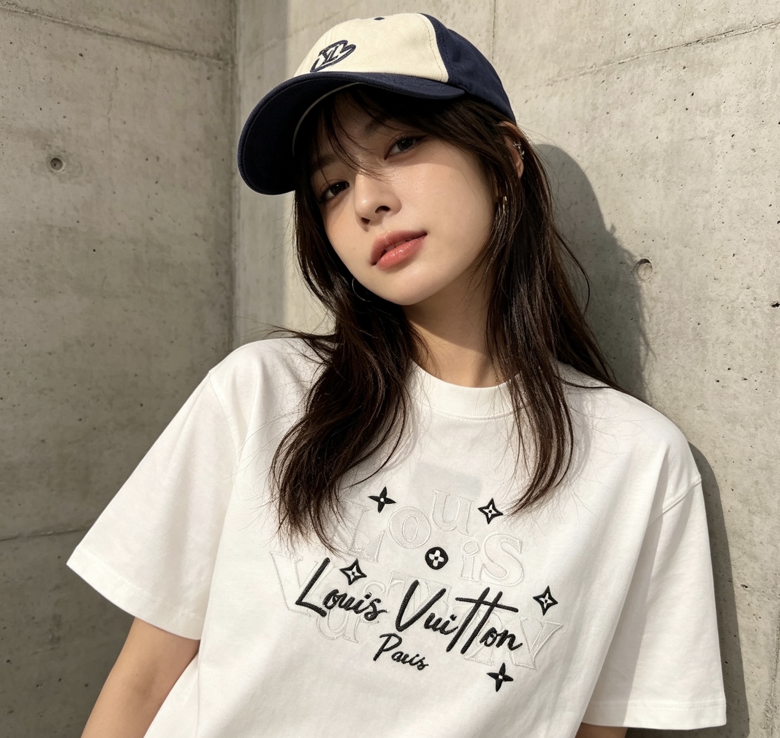 루이비통(LV) 레터링 자수 반팔 티셔츠 의류