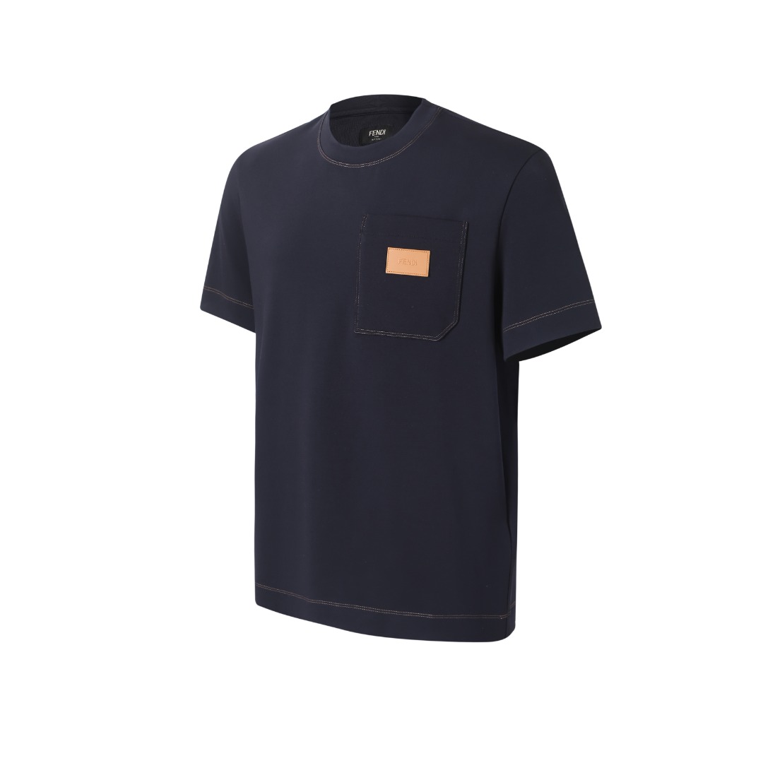 펜디(FENDI) 레더 패치 반팔 티셔츠 상의 의류